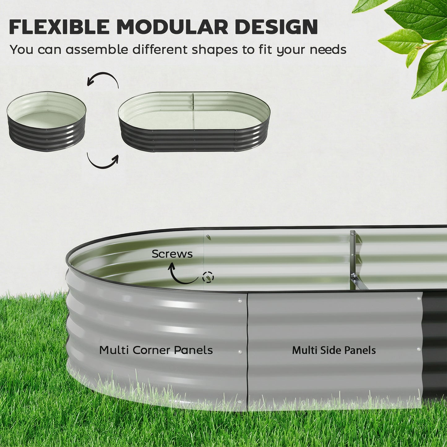 Galvanised Raised Garden Bed, Metal Planter Box with Safety Edging (7)