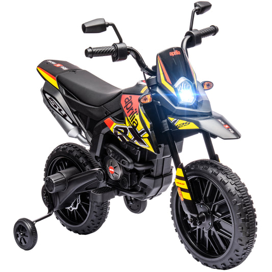 12V Aprilia Licensed Kids Motorbike with Training Wheels