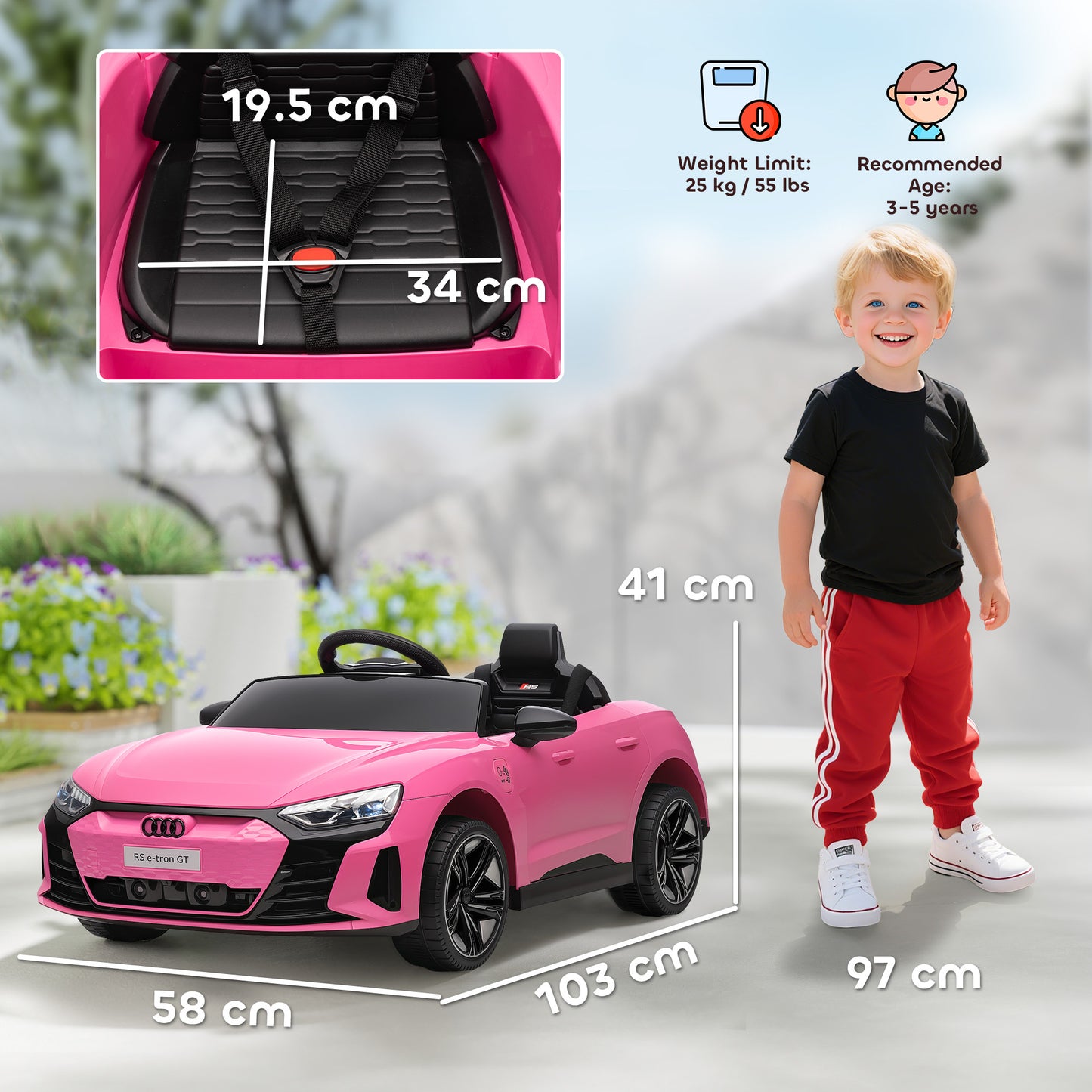 Audi Licensed 12V Kids Electric Ride-On, with Remote Control