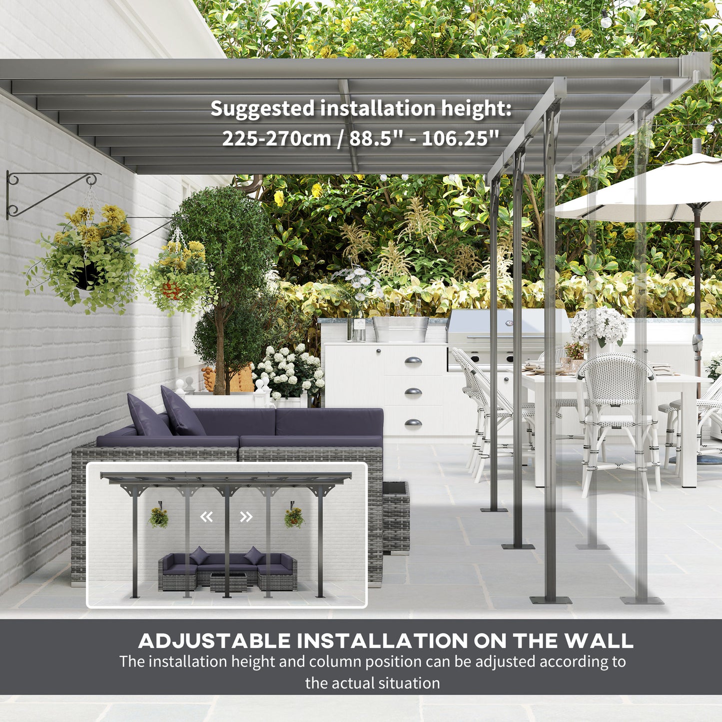 4.35 x 3m Outdoor Patio Gazebo Pergola