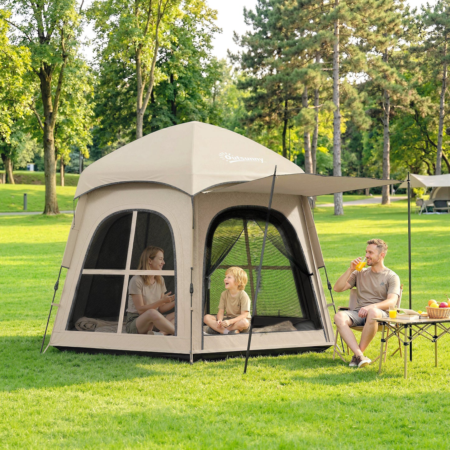 Pop Up Tent 3000mm Waterproof Instant Camping Tent 3-4 Person