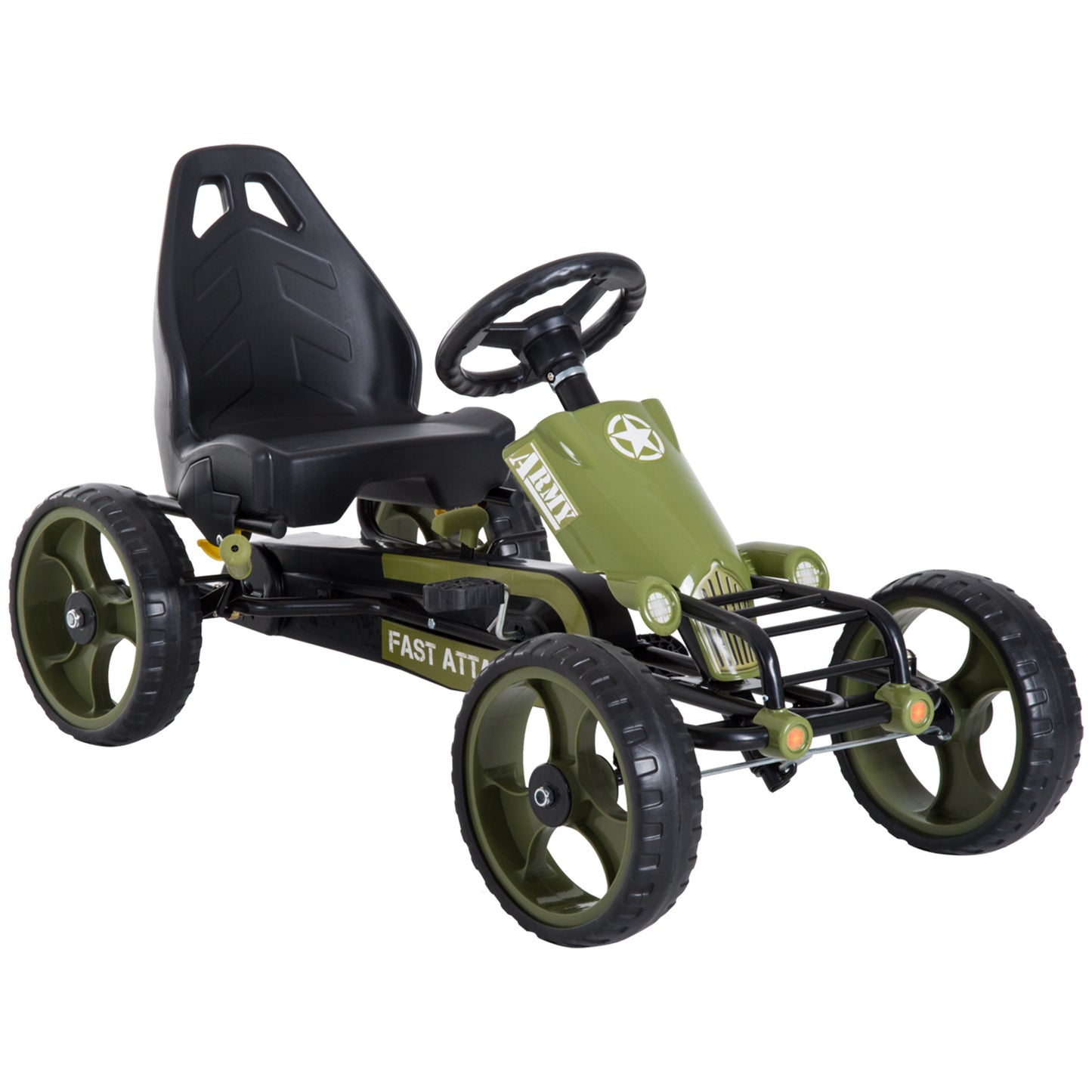 Pedal Go Kart, Kids Ride On Racer with EVA Tyres, Manual Clutch