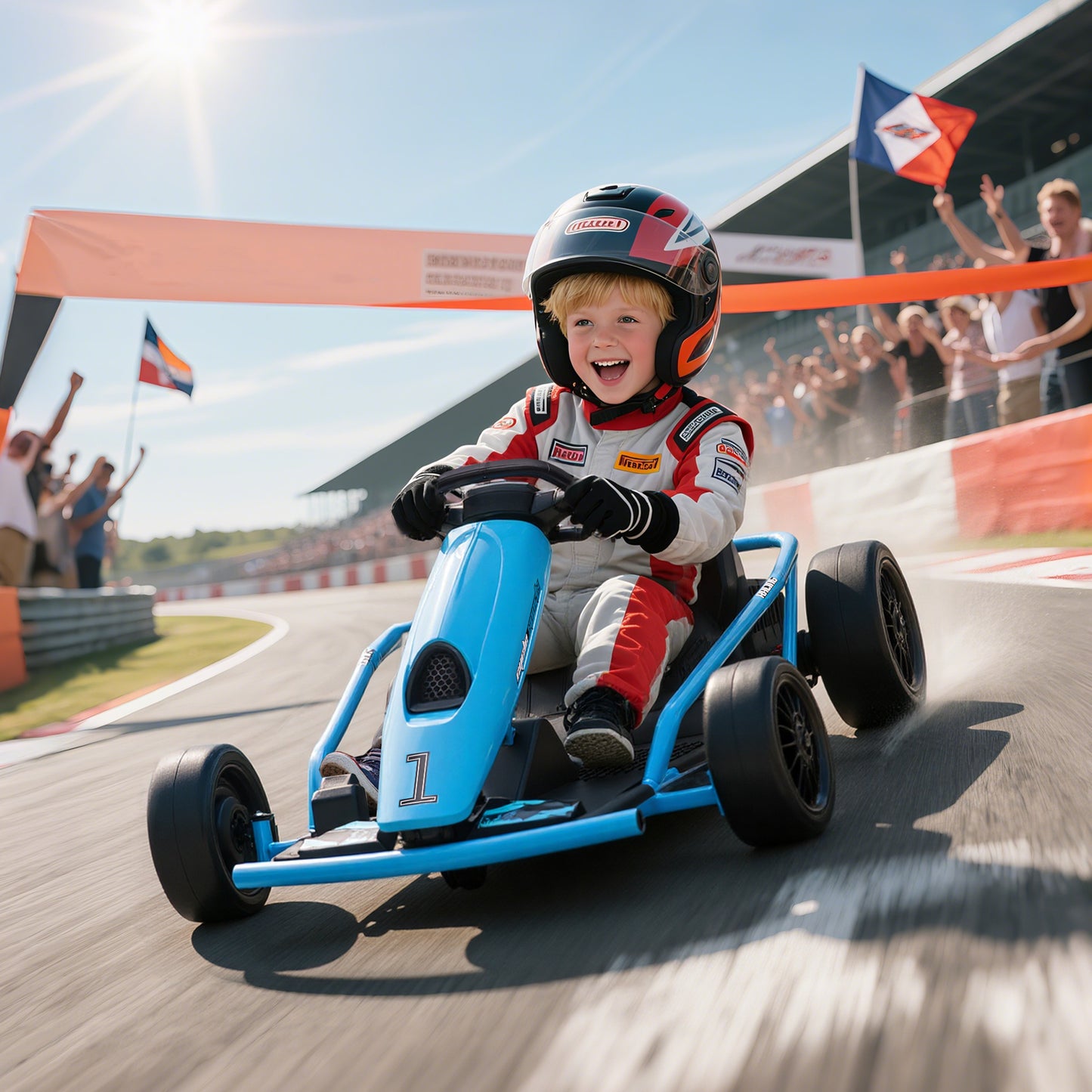 24V Drift Kart, Electric Ride-On Racing Go Kart w/ 2 Speeds