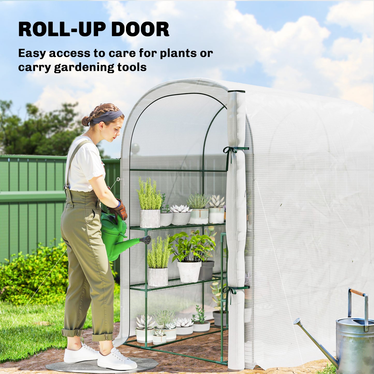 Walk-in Greenhouse with Shelves