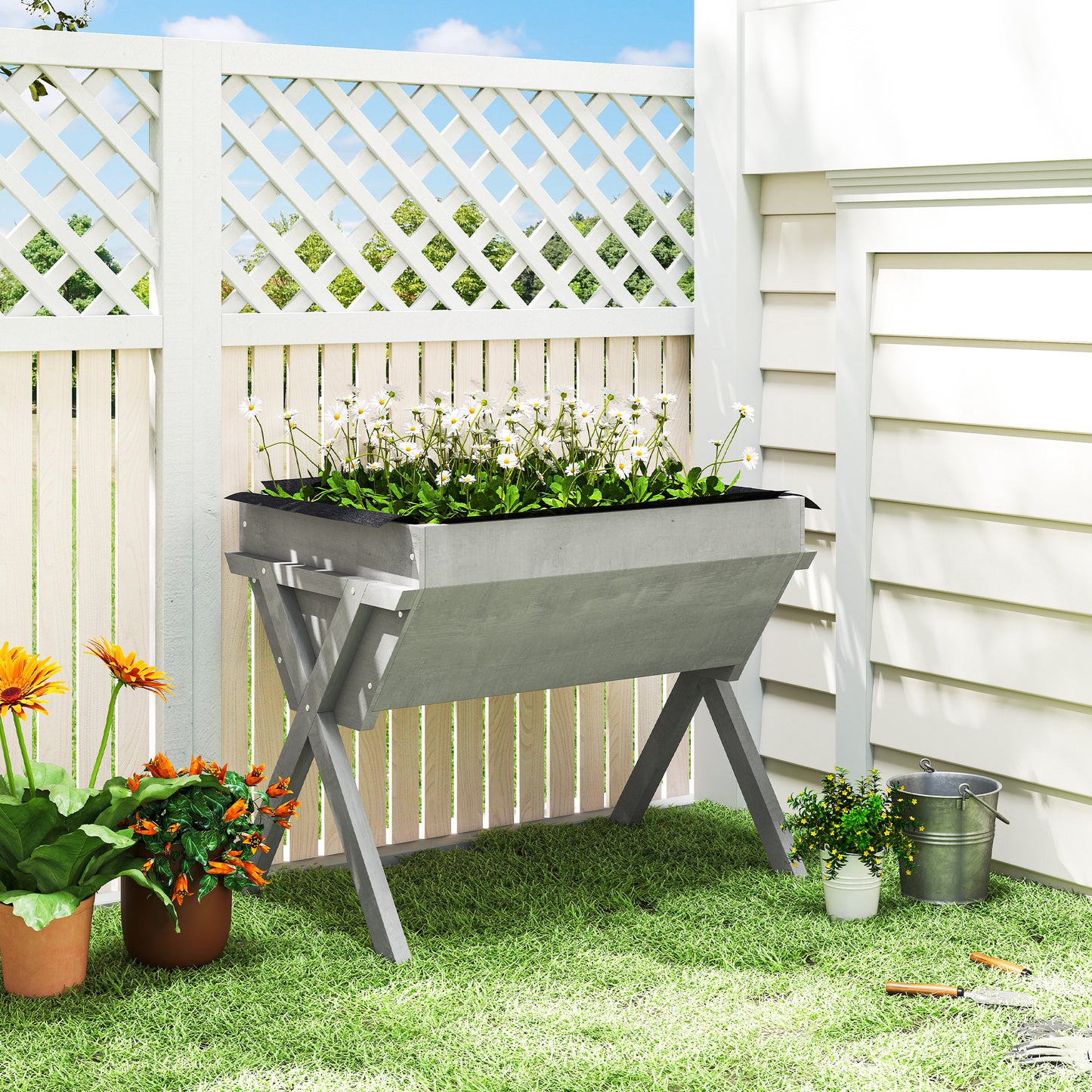 Wooden Raised Garden Bed with Bed Liner