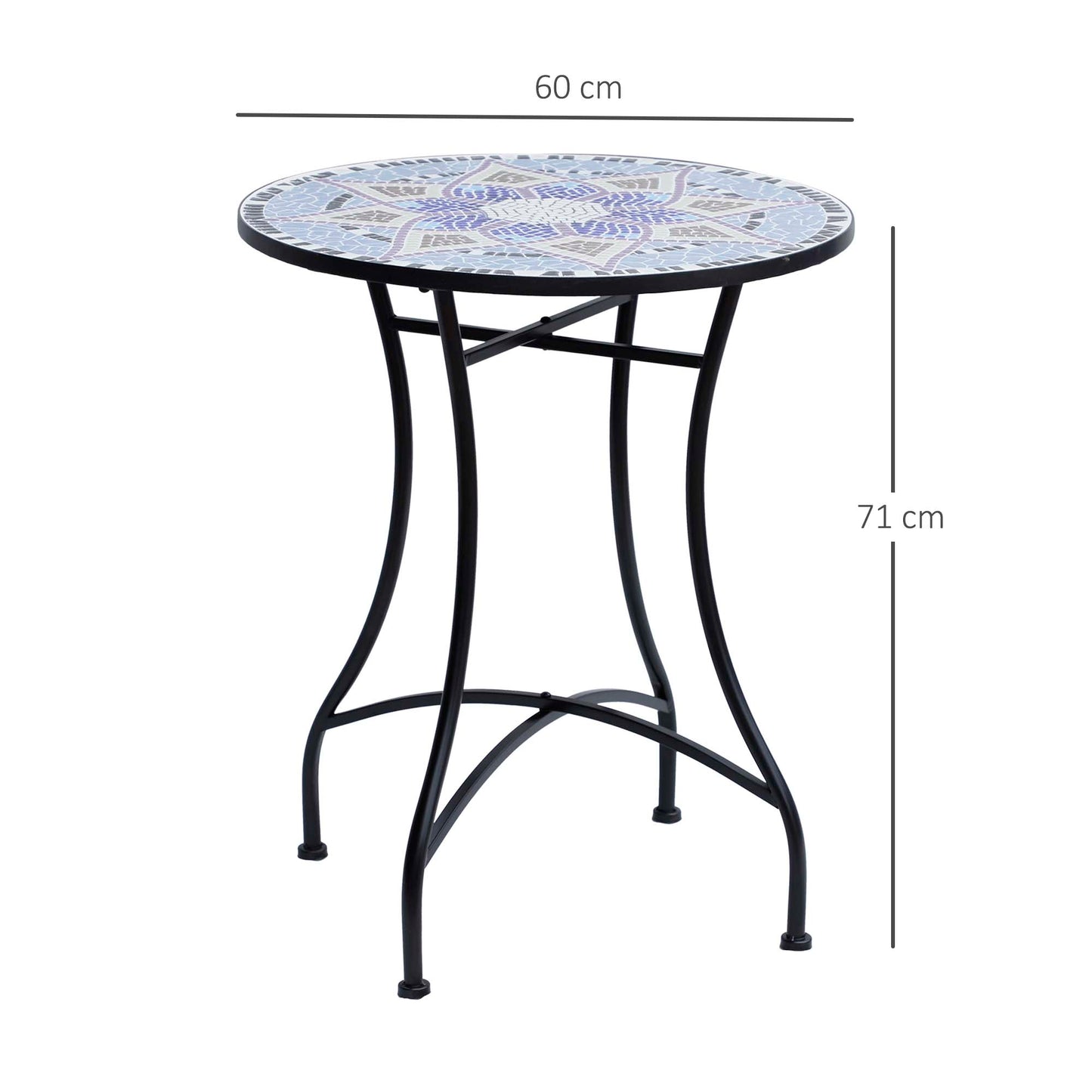Outdoor Mosaic Round Garden Table