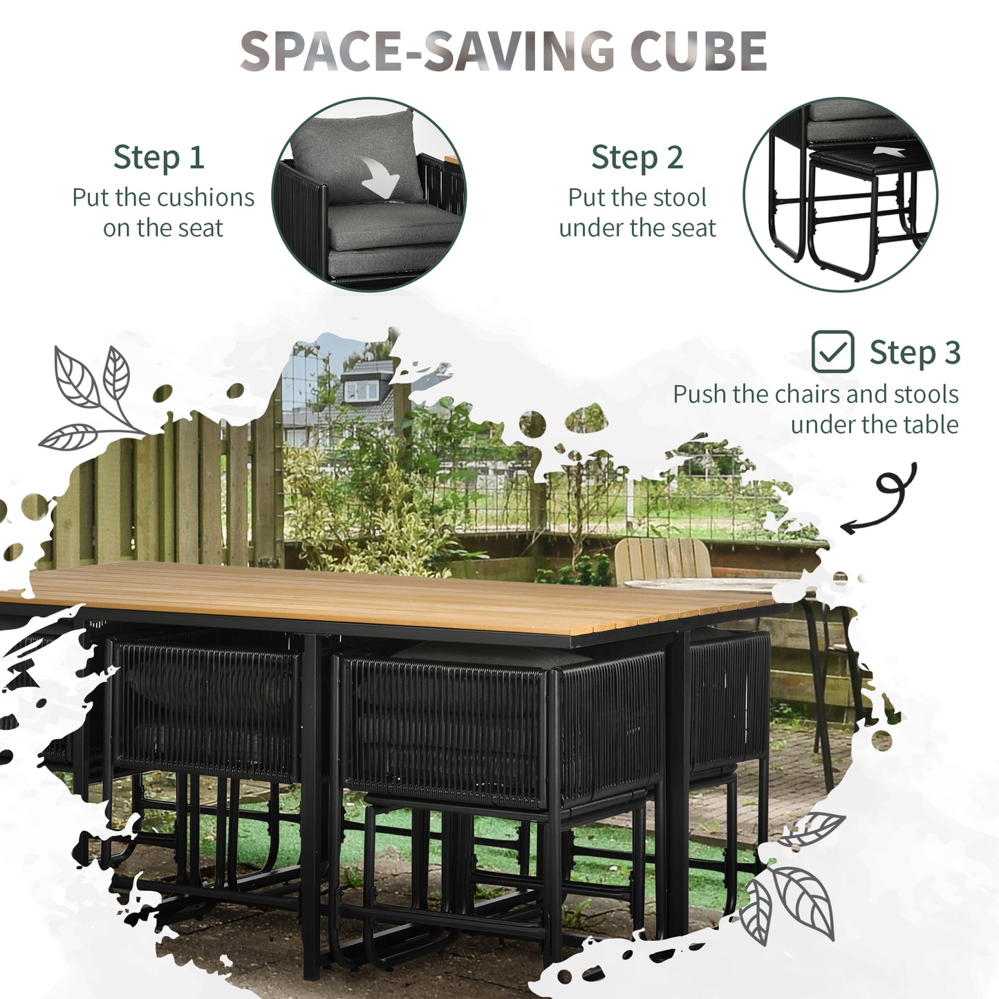 10 Seater Rattan Cube Garden Furniture Set