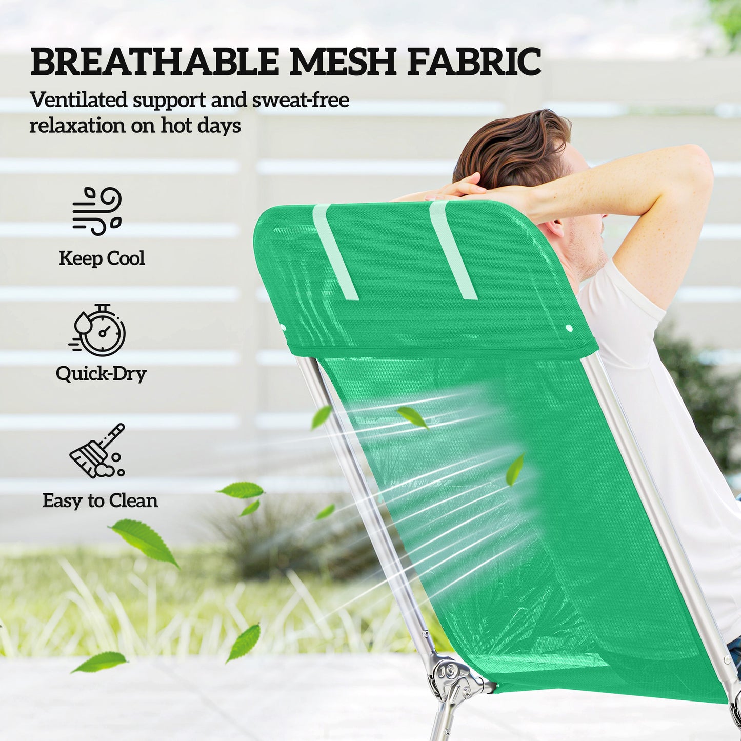 Steel Frame Sun Lounger, with Reclining Back