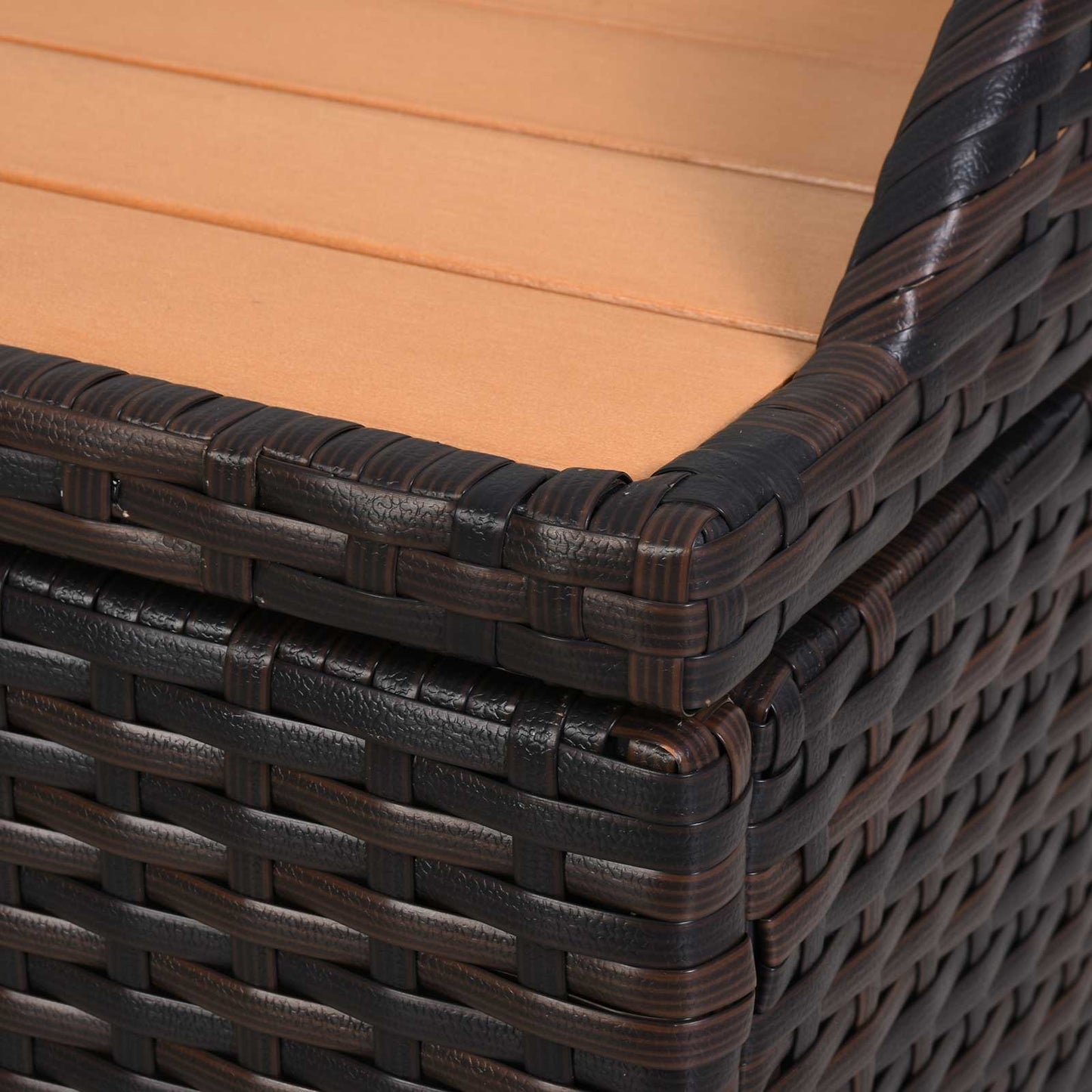 130 L Rattan Garden Storage Box, with Seat