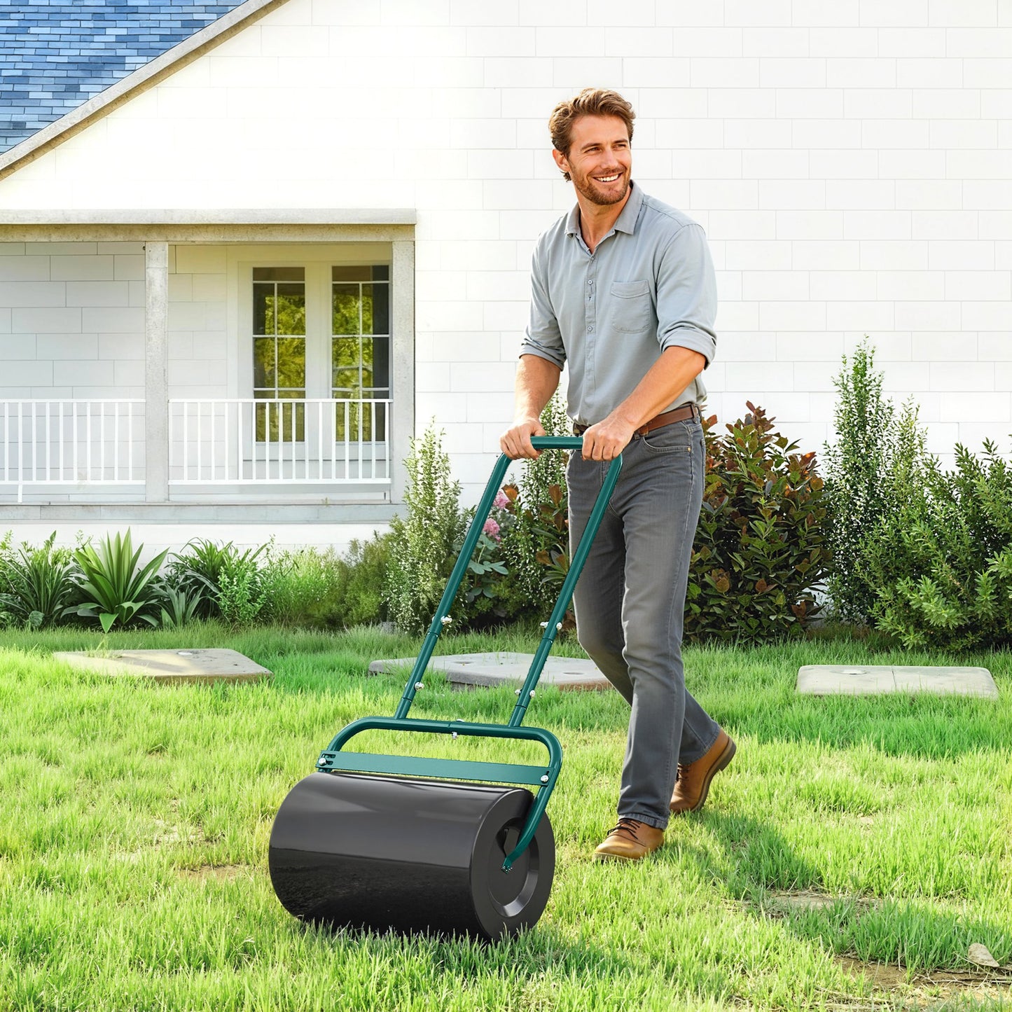 38L Fillable Cylinder Steel Lawn Roller