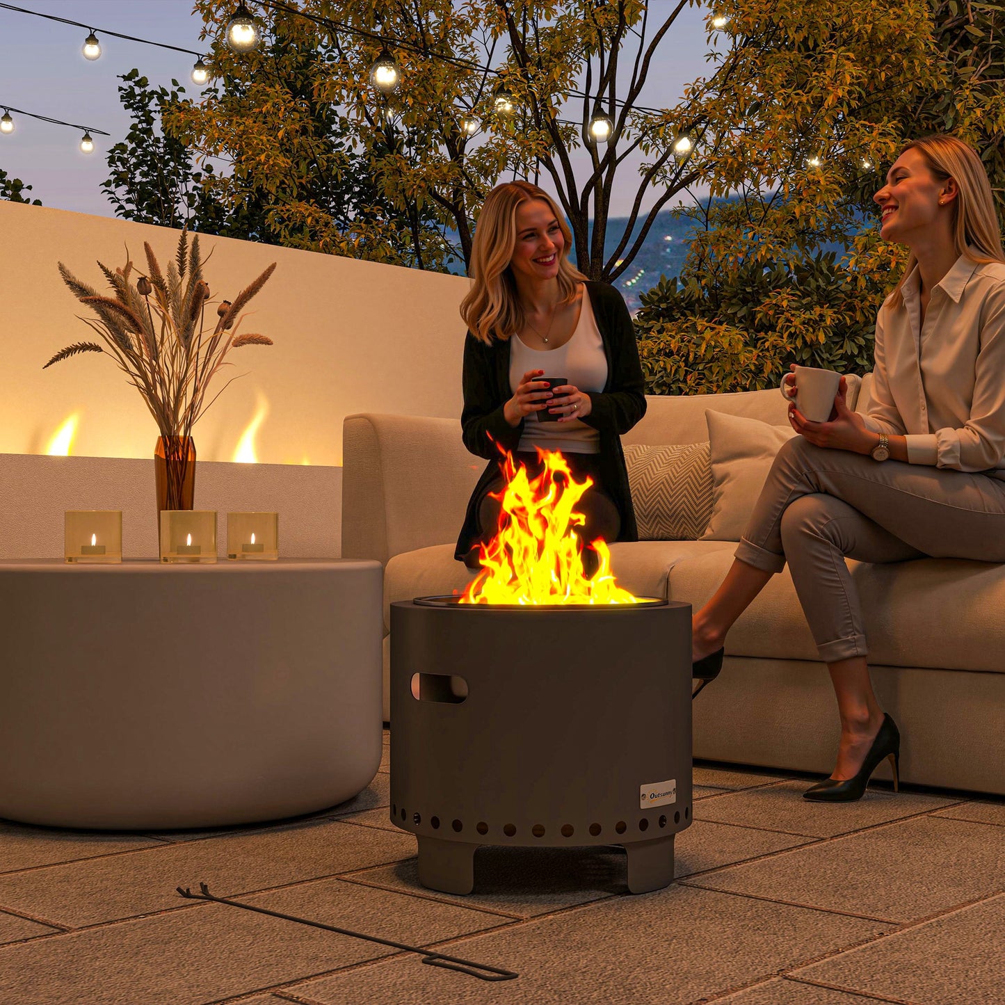 Smokeless Steel Fire Pit, with Poker