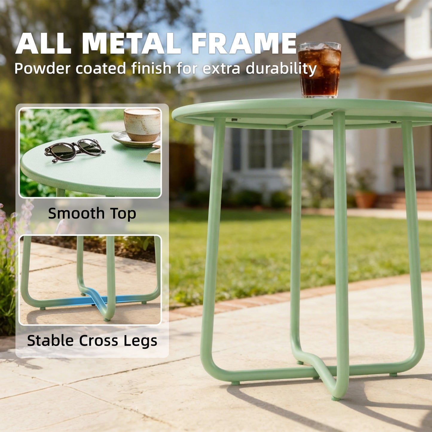48 cm Round Garden Side Table