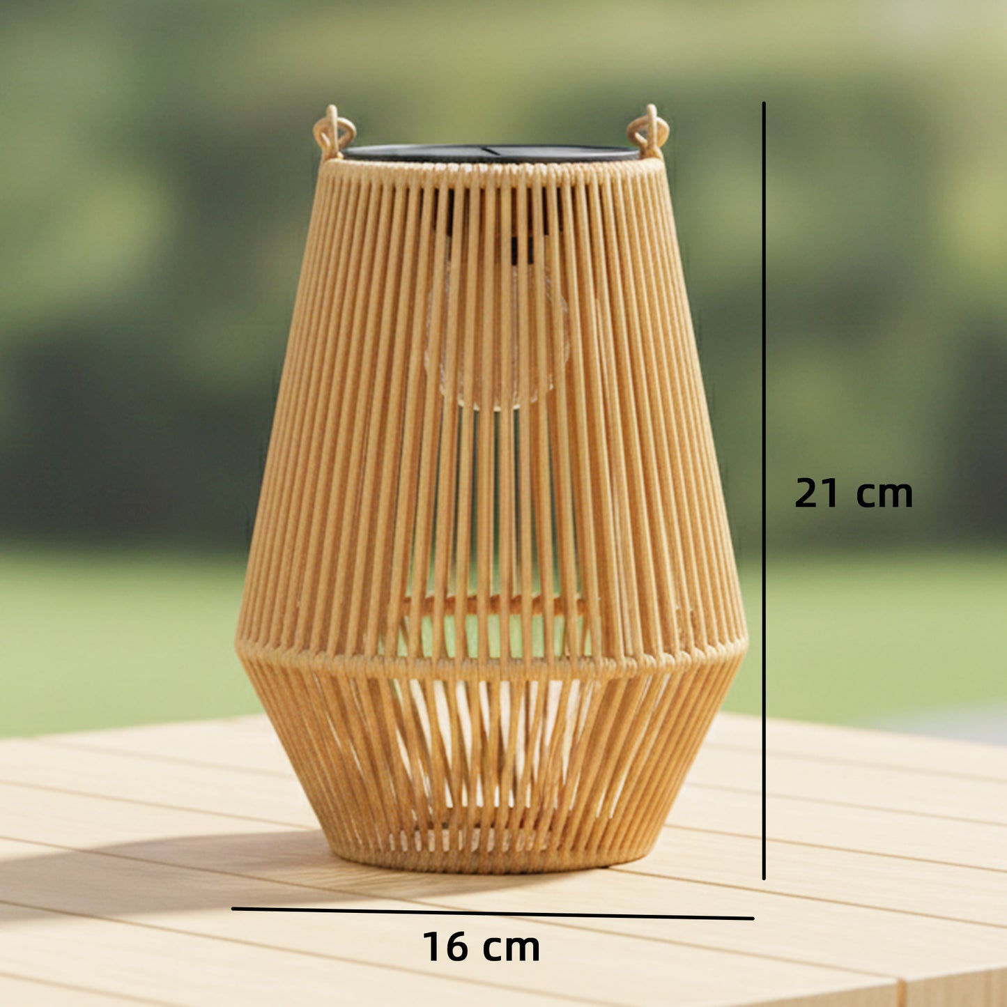 Hanging Solar Lanterns, 2 Pack Rattan Solar Lights with Handle