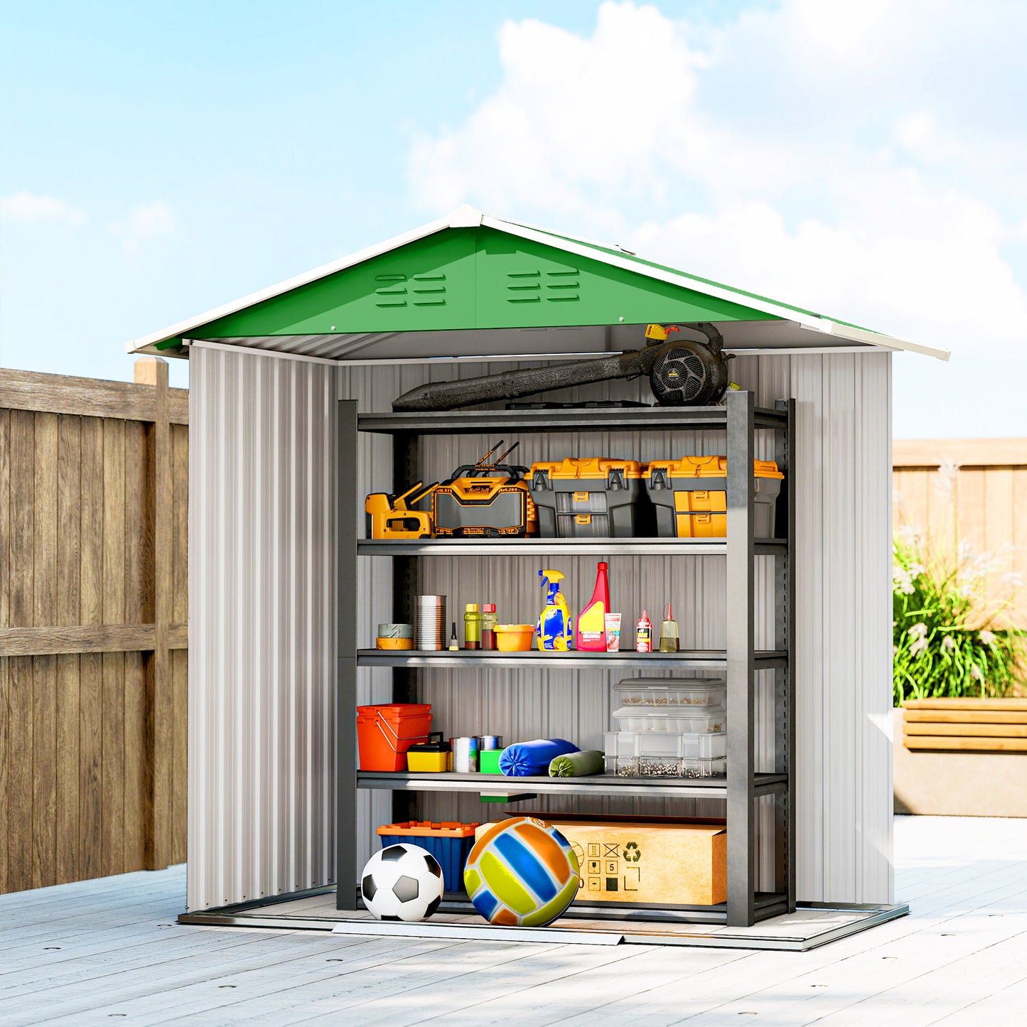 6.5 x 3.5ft Metal Garden Storage Shed