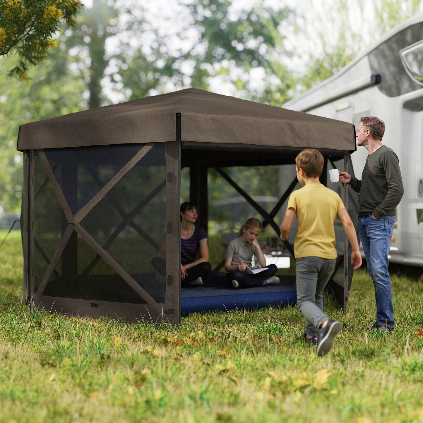 3 x 3(m) Hexagon Pop Up Gazebo with 5 Sides and Carry Bag