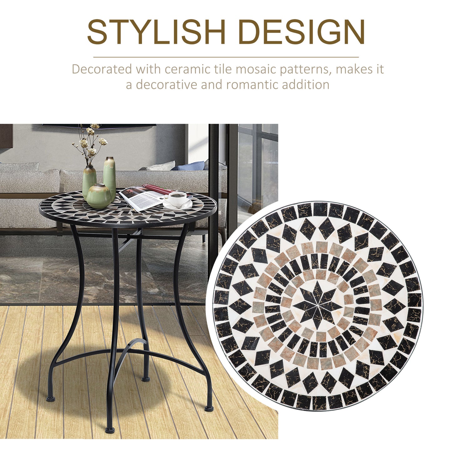 Φ60cm Mosaic Outdoor Patio Table