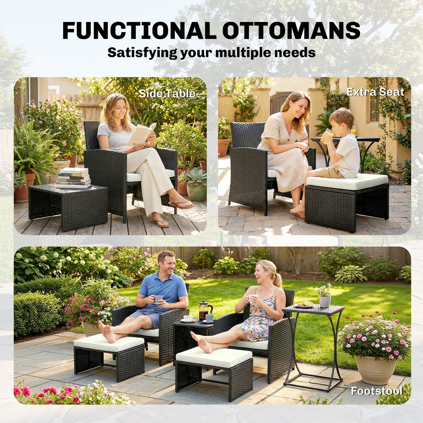 6 Piece Rattan Garden Furniture