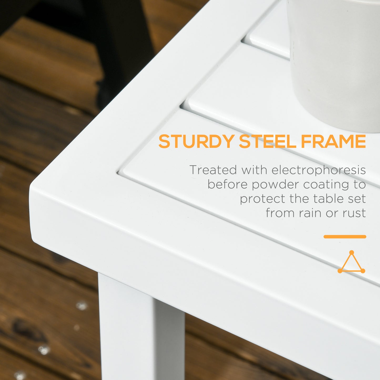 Garden Side Table End Table Patio Coffee Table with Umbrella Hole