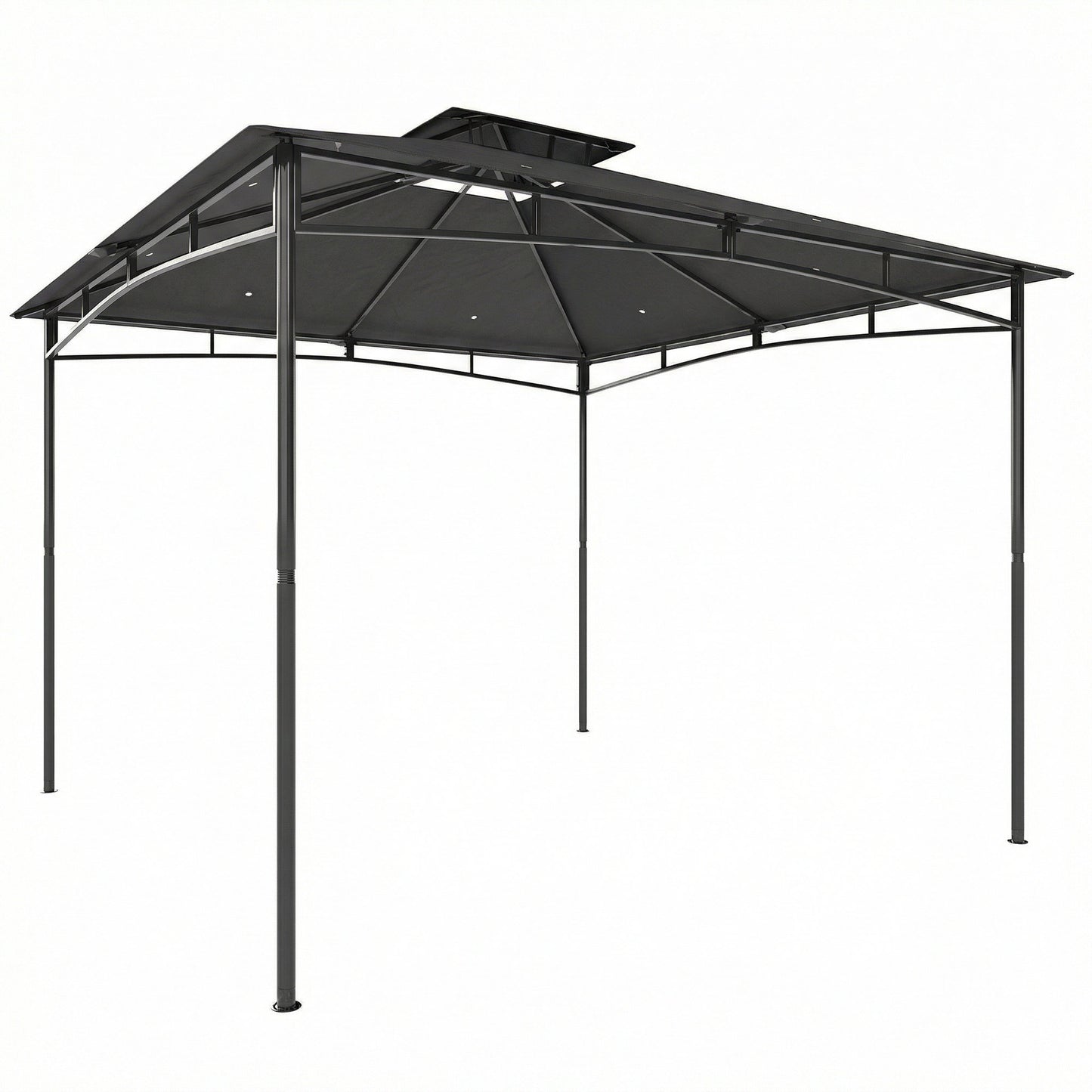 3 x 3 m Gazebo, Garden Gazebo with 2-Tier Roof, Metal Frame