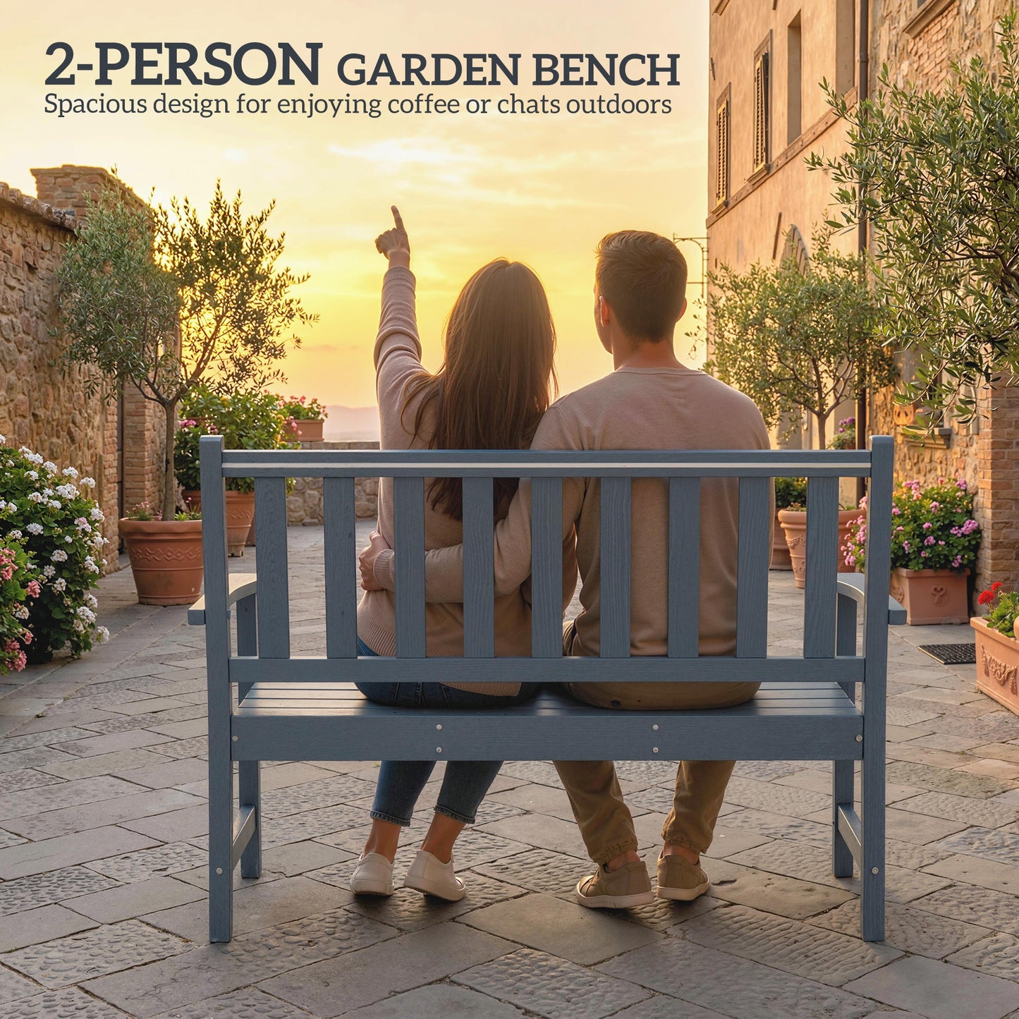 2 Seater Plastic Garden Bench