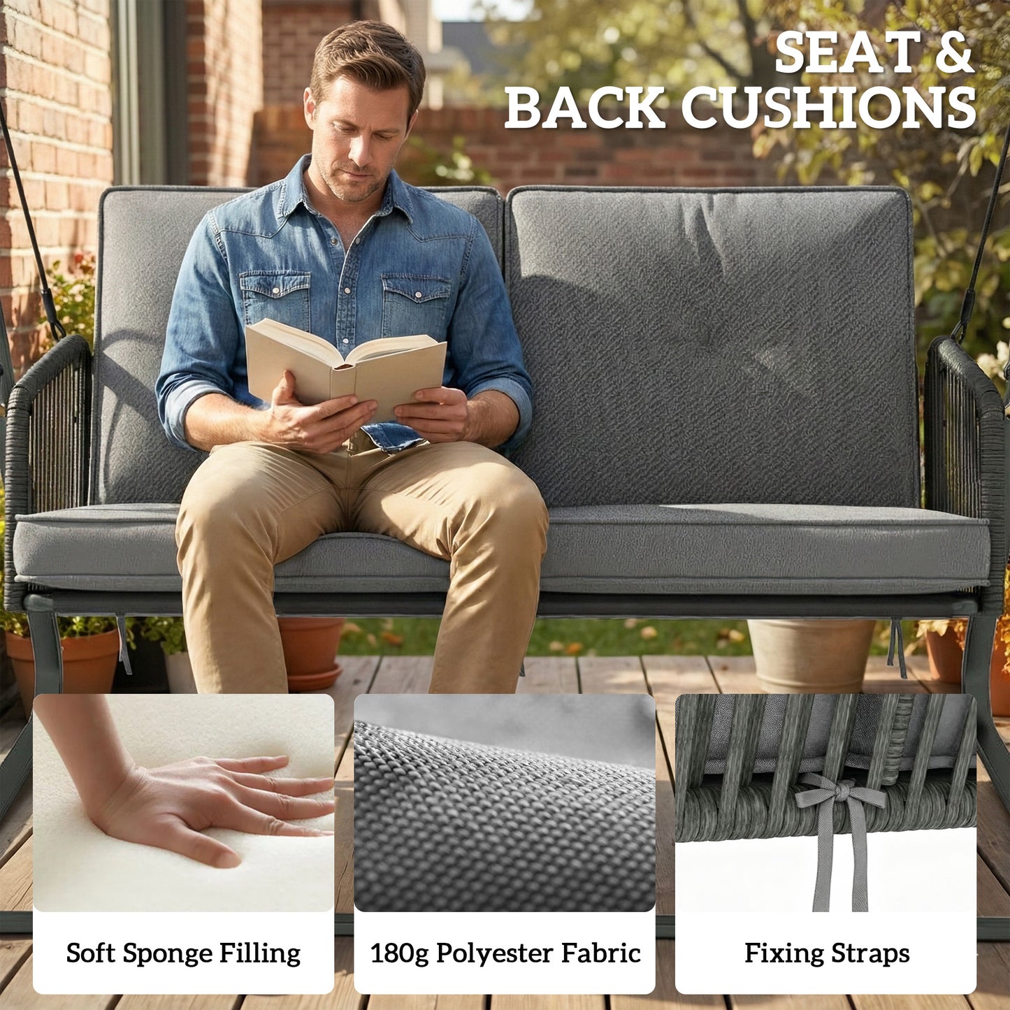 2-Seater Rattan Swing Chair