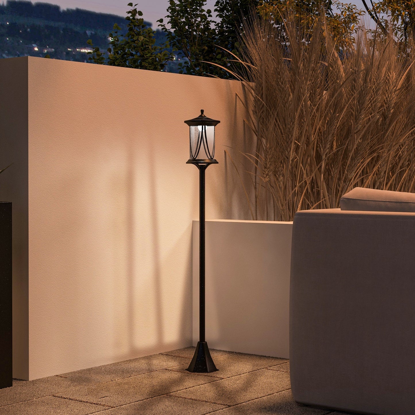 Solar Lamp Post Light, 1.3 M LED Outdoor Street Light