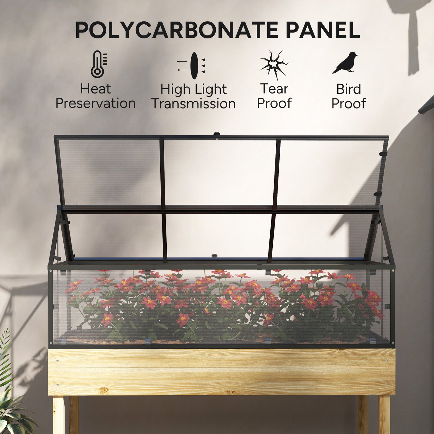 60 x 120cm Raised Garden Bed with Wooden Base