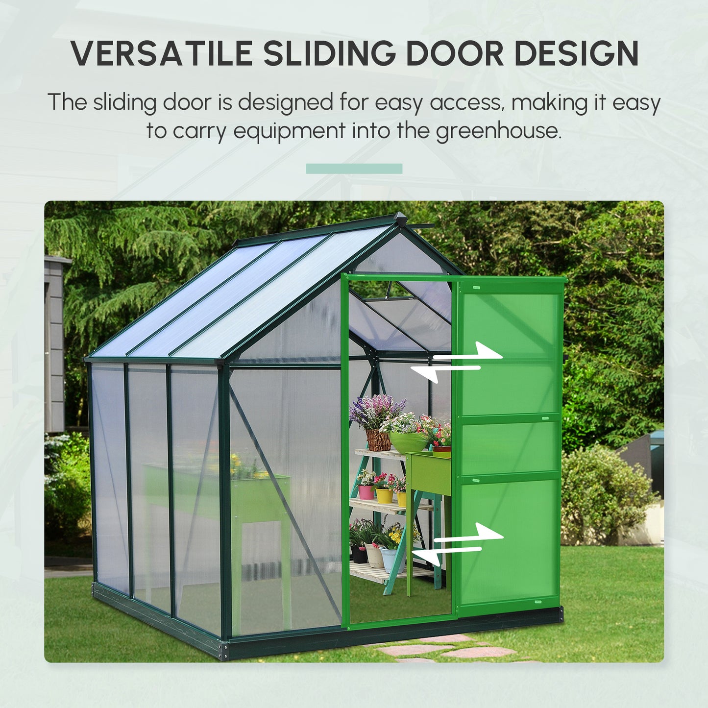 6 x 6ft Polycarbonate Greenhouse