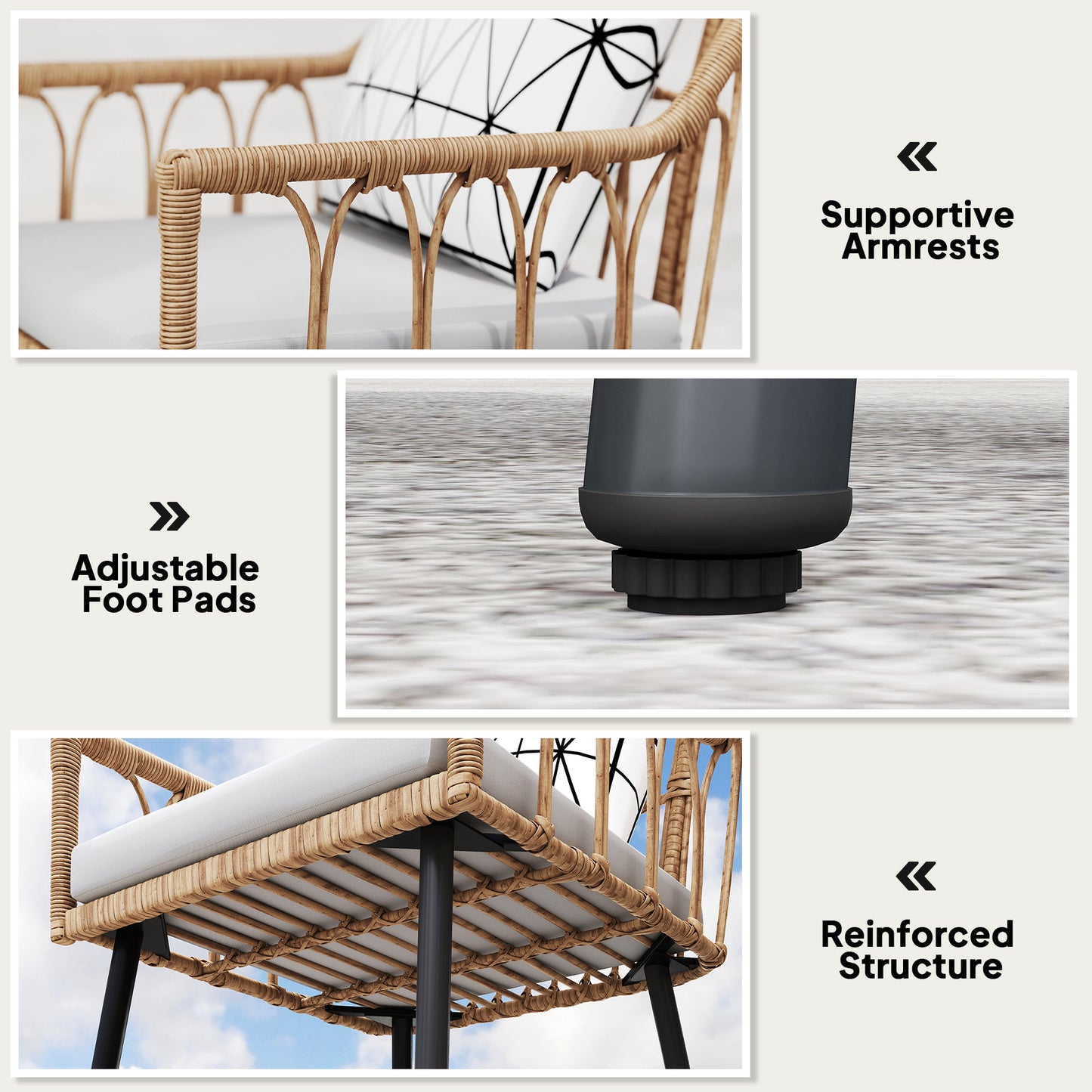 5 Piece Patio Rattan Dining Set