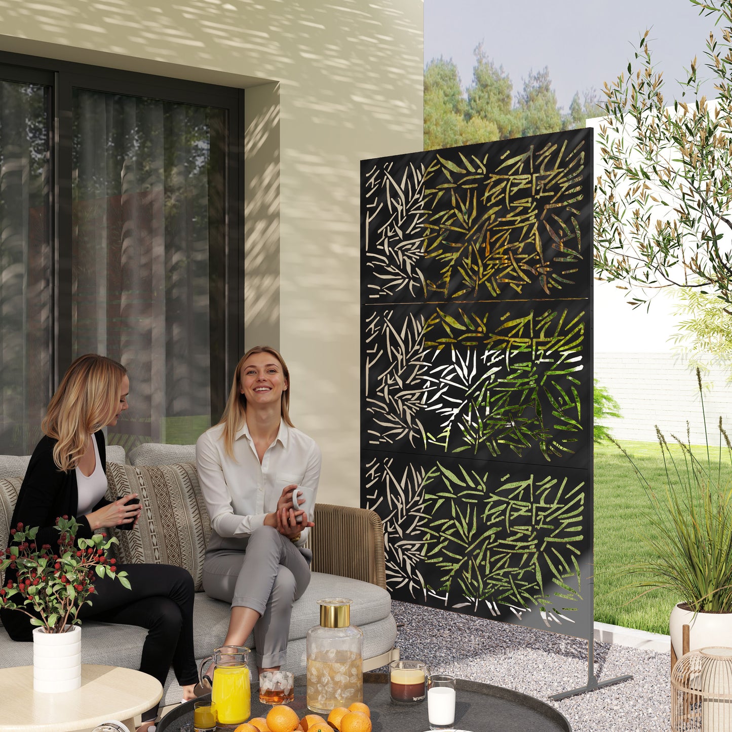 Decorative Garden Privacy Screen with Stand (2)