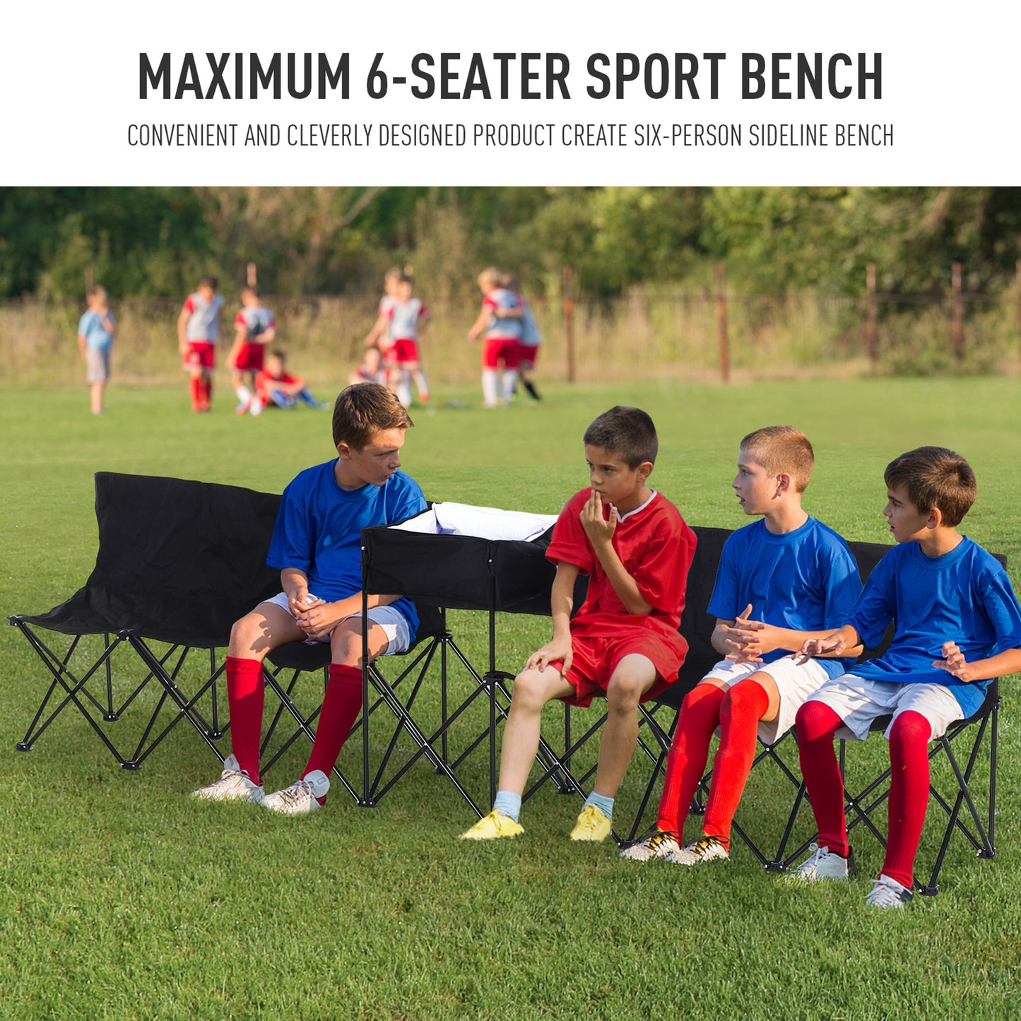 6 Seat Folding Sports Bench Portable Sports Team Bench Spectator