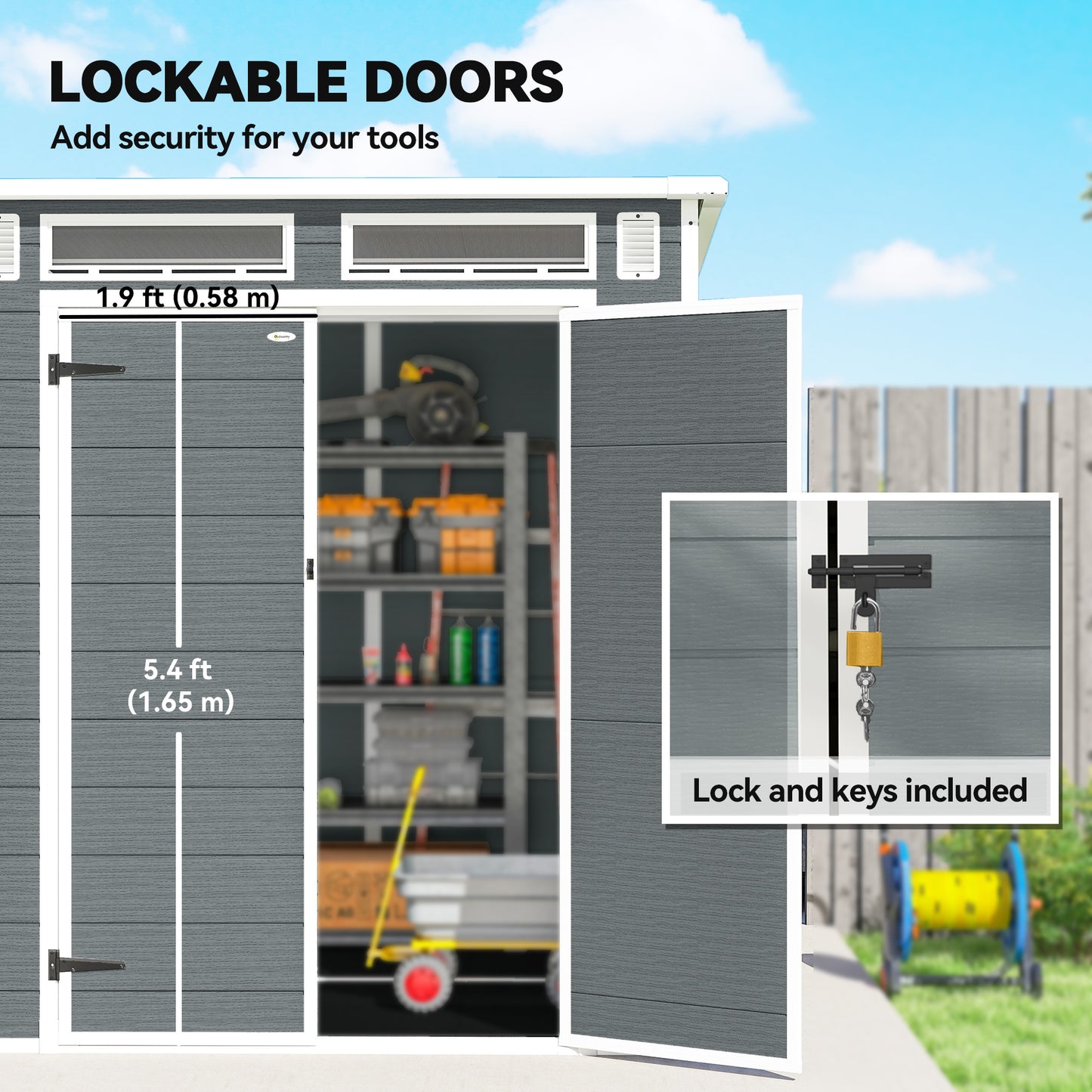 6 x 6 ft Plastic Garden Shed