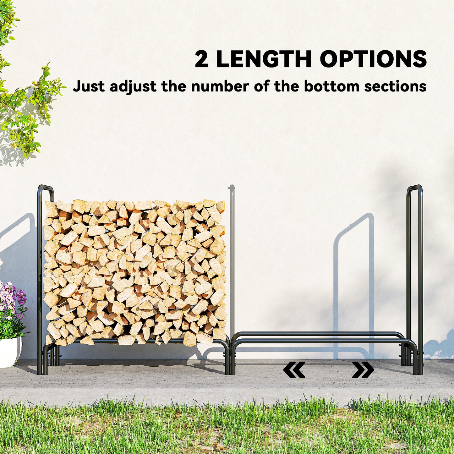 Firewood Rack with Waterproof Cover