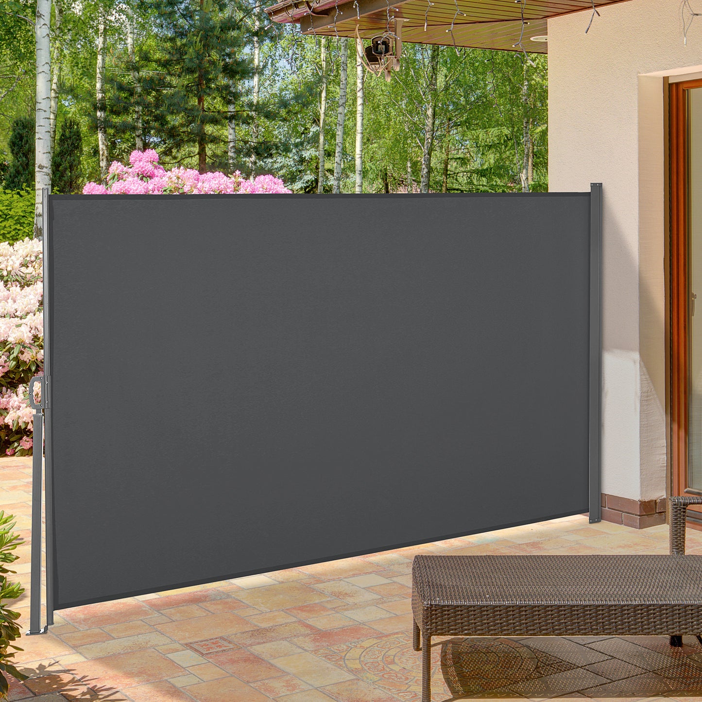 Retractable Sun Side Awning Screen Fence Patio Garden Wall Balcony