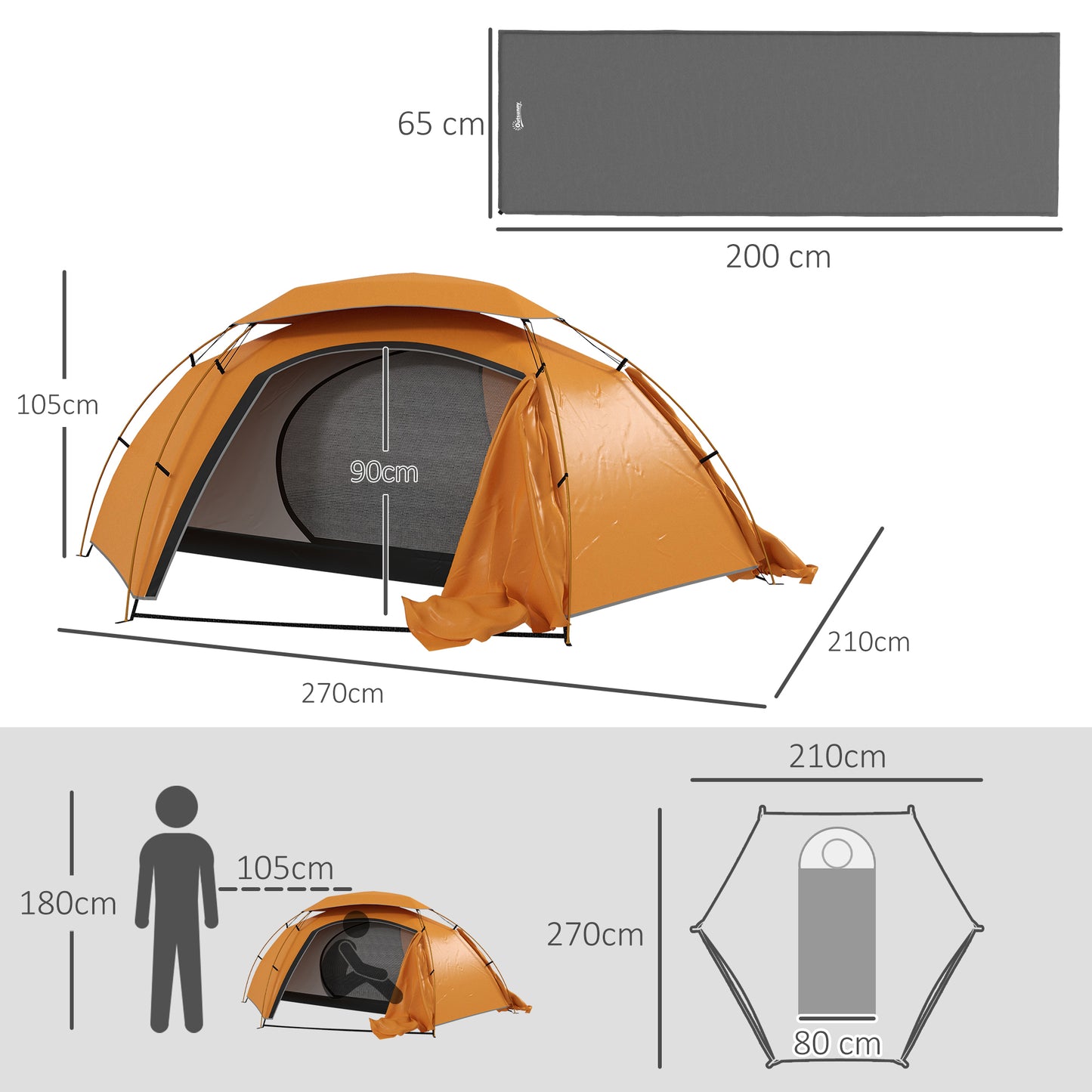 Camping Tent with Self Inflatable Mattress