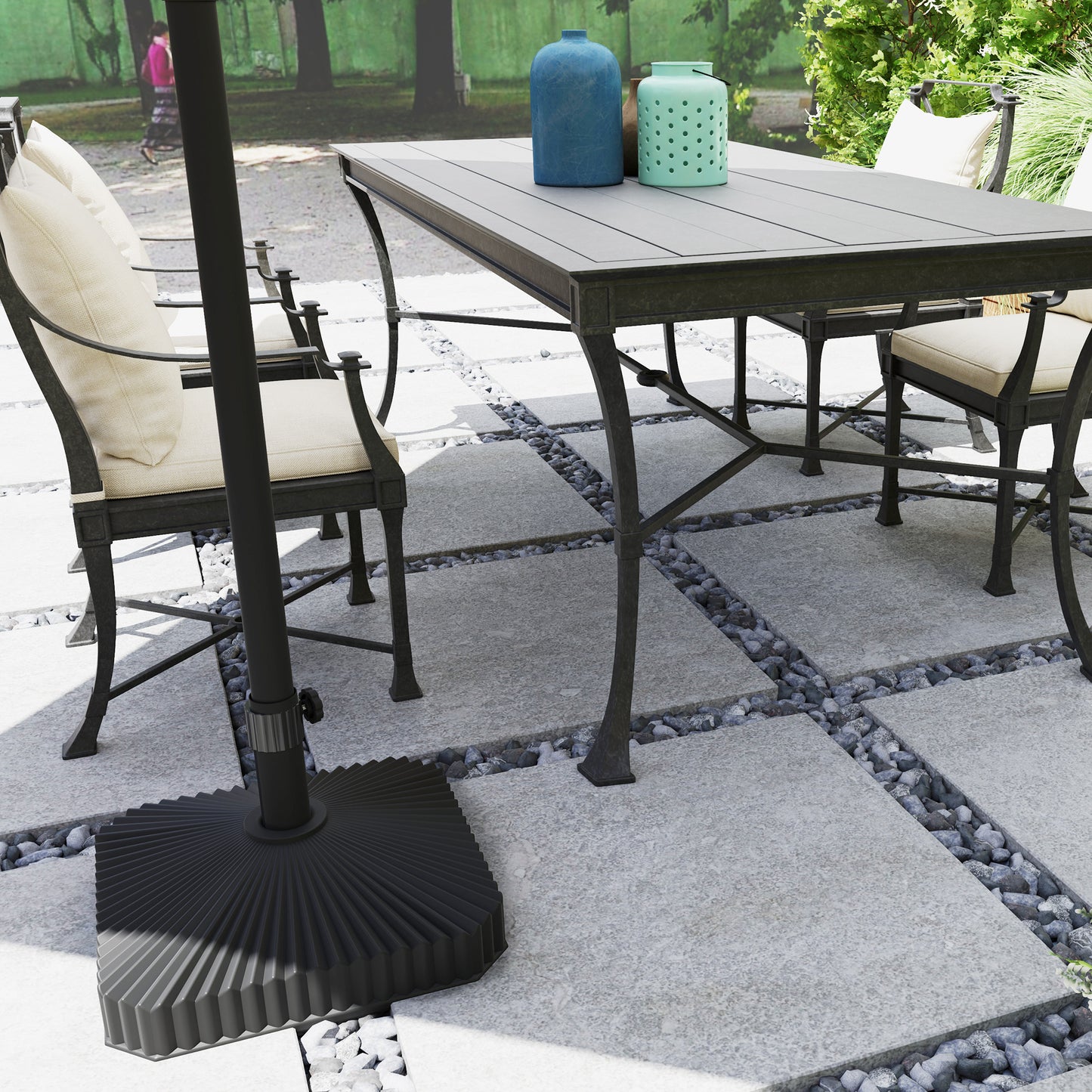 Patio Umbrella Stand, Heavy Duty Outdoor Parasol Base