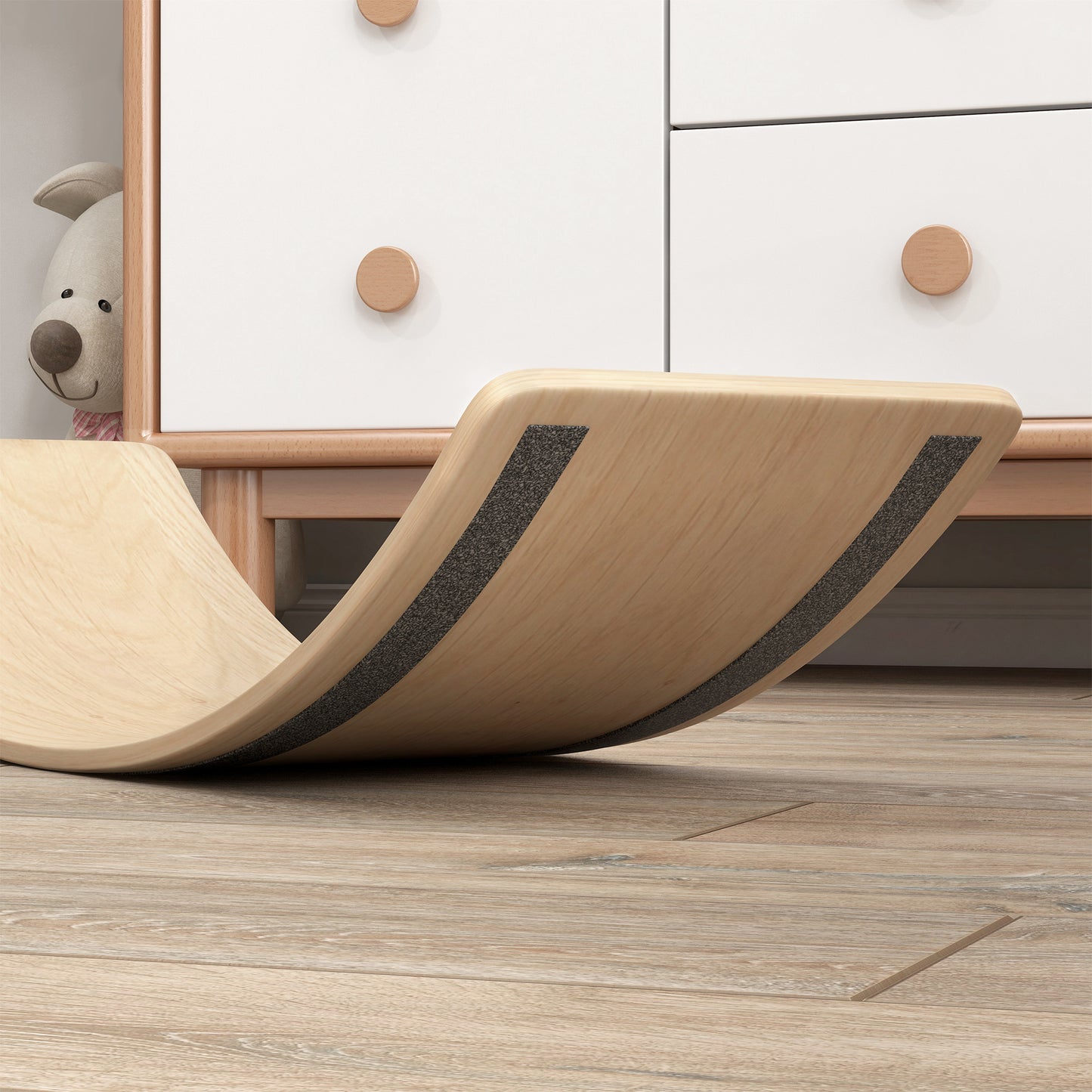 Wooden Balance Board for Children 3-8 Years Old, Natural Tone