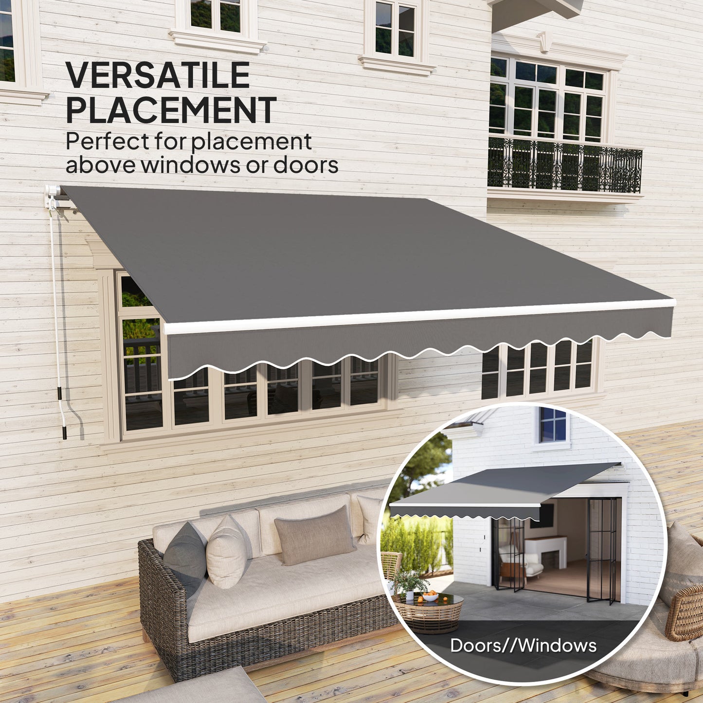 3 x 2.5m Garden Patio Manual Awning