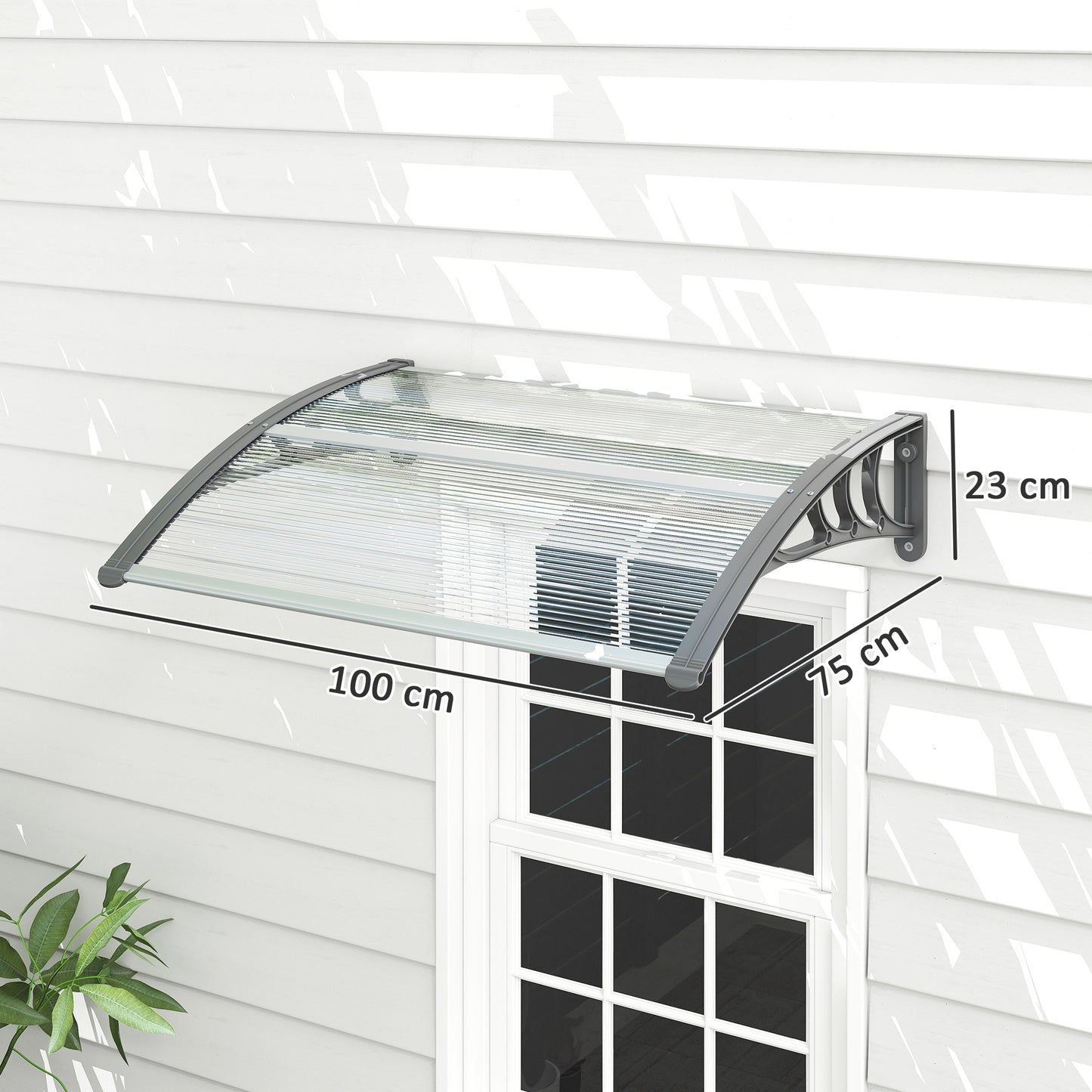 Front Door Canopy Outdoor Awning Aluminium Rigid Plastic (2)