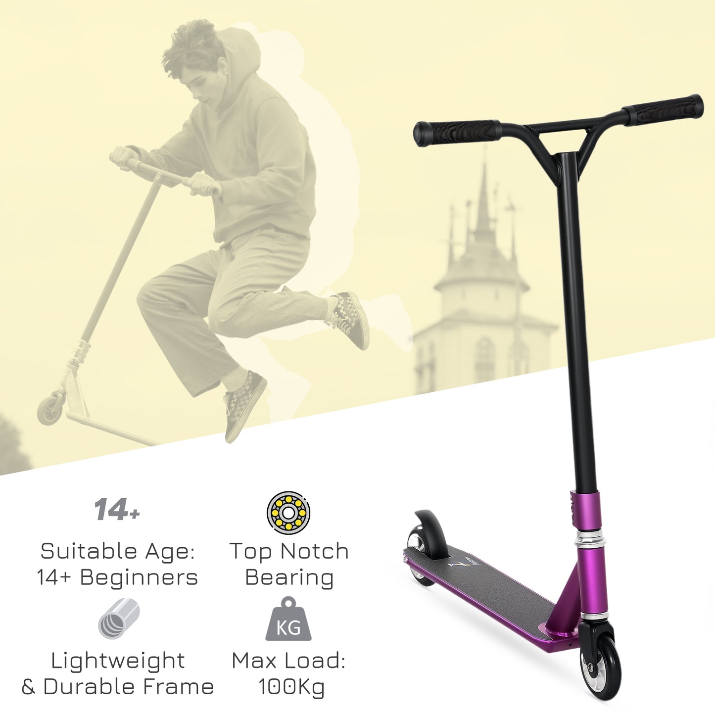 Stunt Scooter, 360° Entry Level Tricks Scooter w/ Lightweight (1)