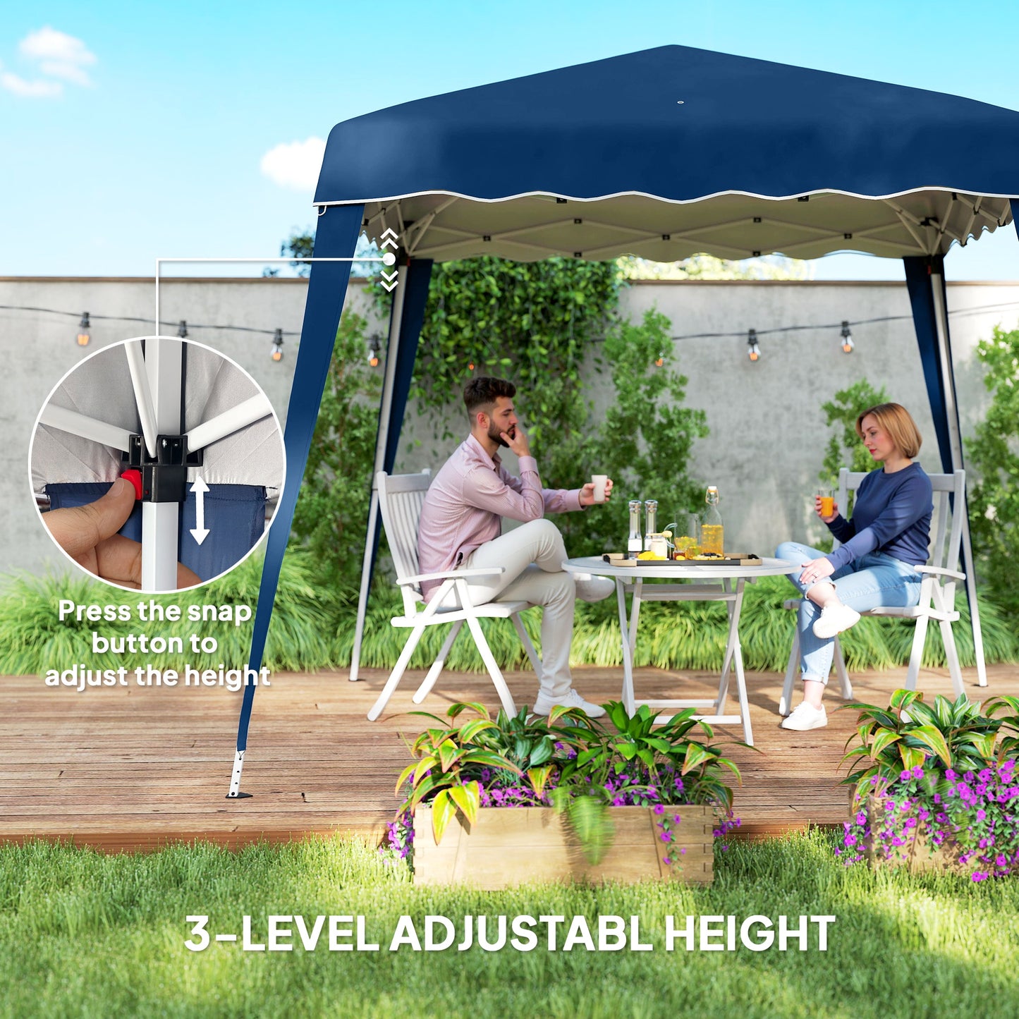 3 M x 3 M Base/ 2.5 M x 2.5 M Top Pop Up Gazebo