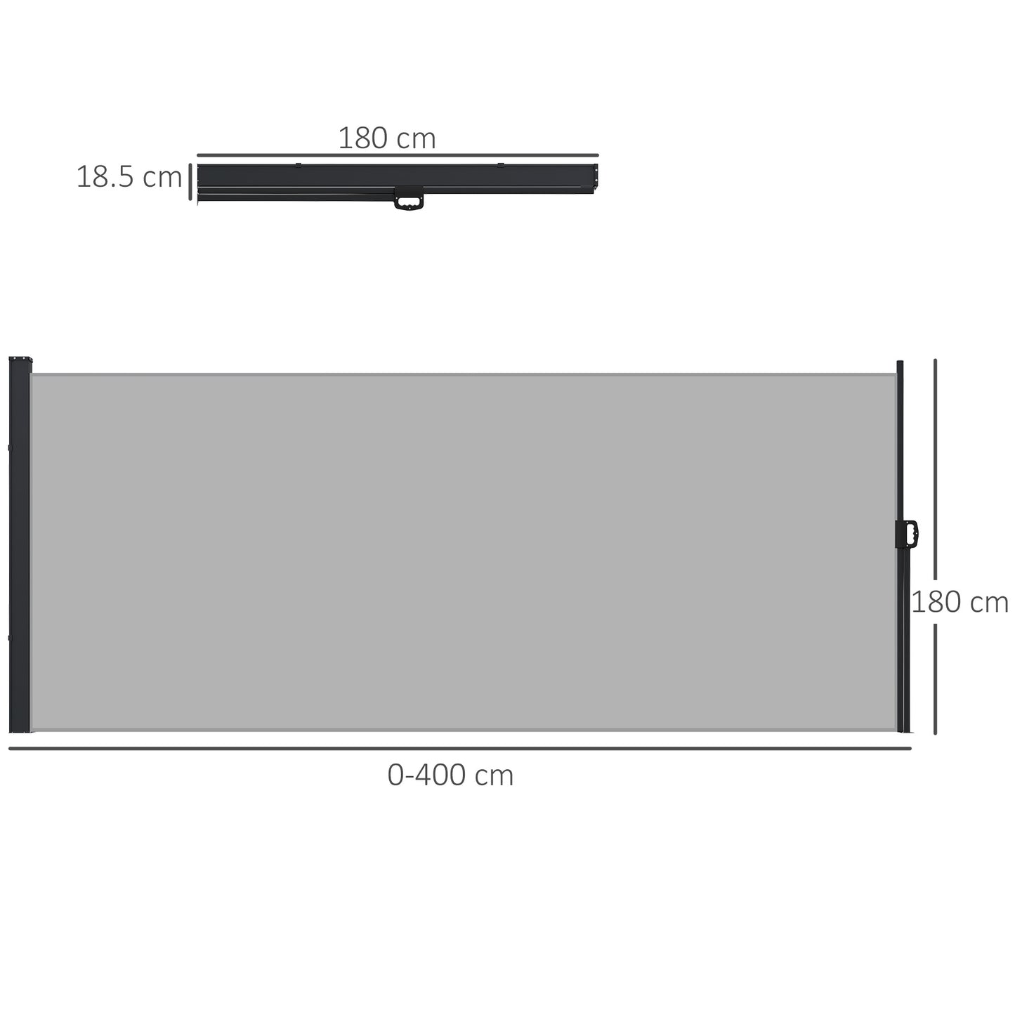 Retractable Side Awning, Outdoor Privacy Screen for Garden, Hot Tub