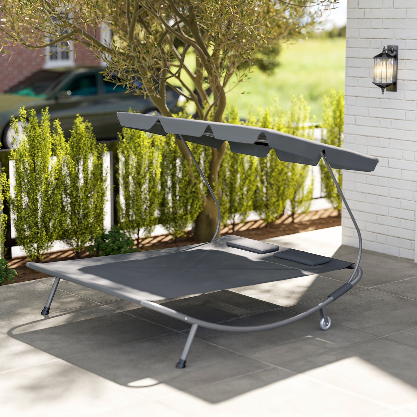 Double Outdoor Bed, with Canopy