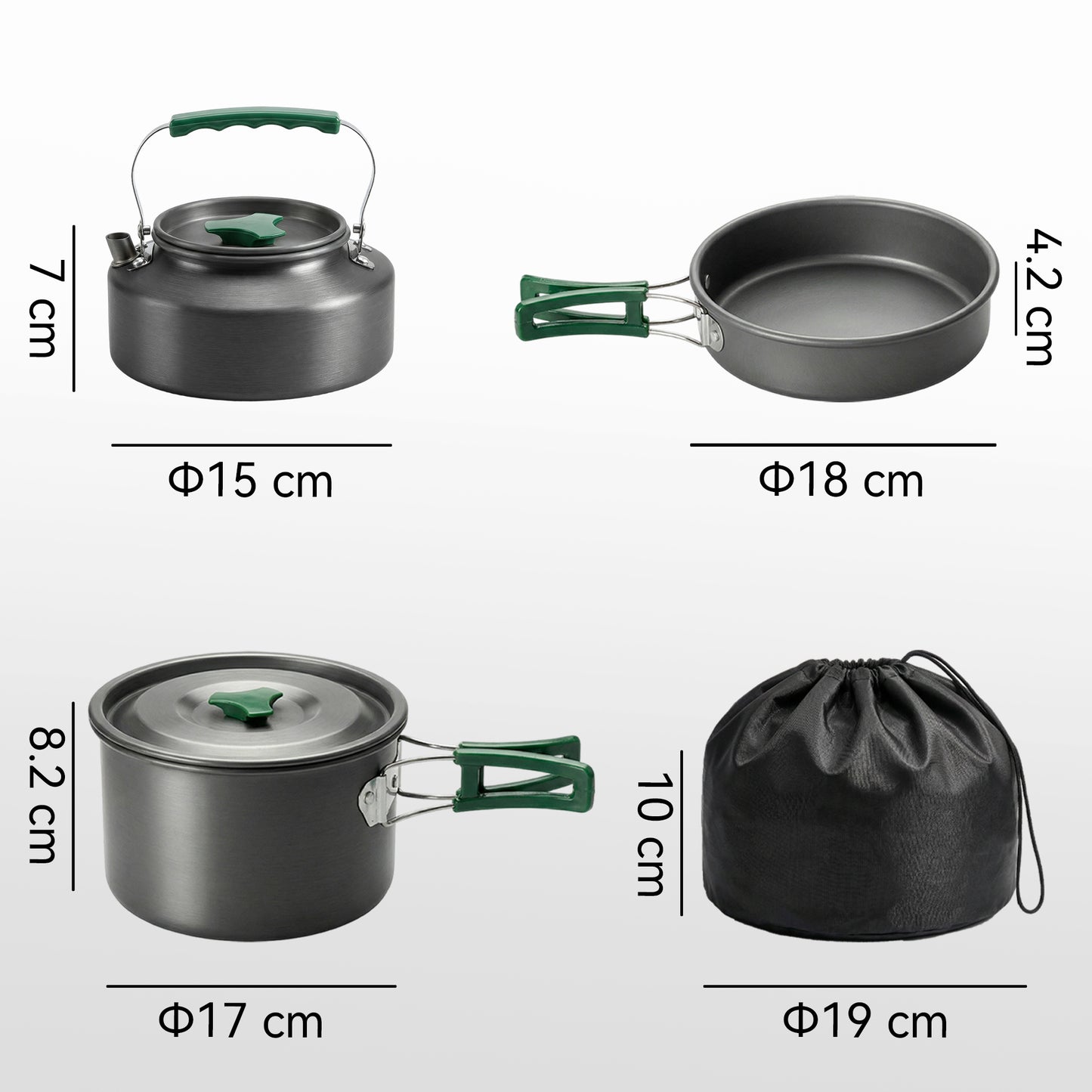 Camping Cookware Set for 2-3 People