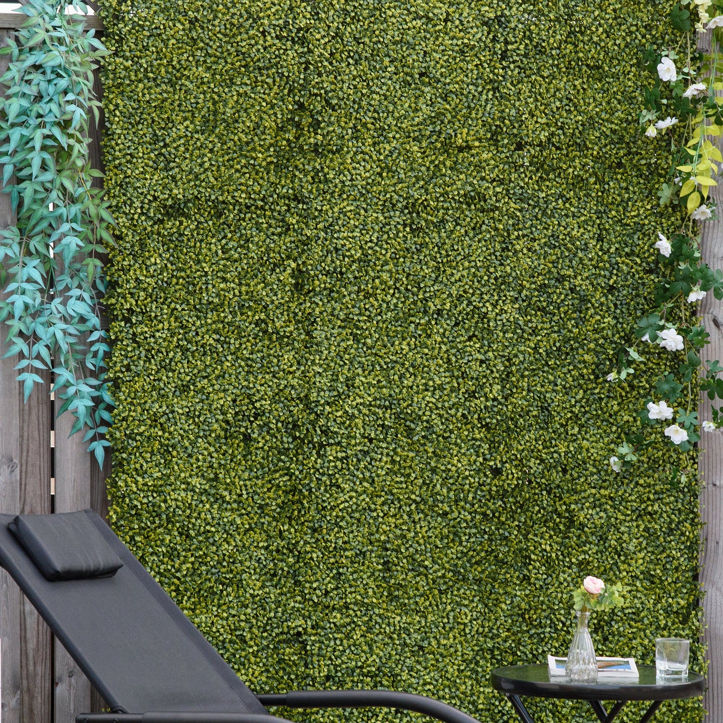 12PCS Artificial Boxwood Wall Panels 50cm x 50cm Grass Privacy (1)