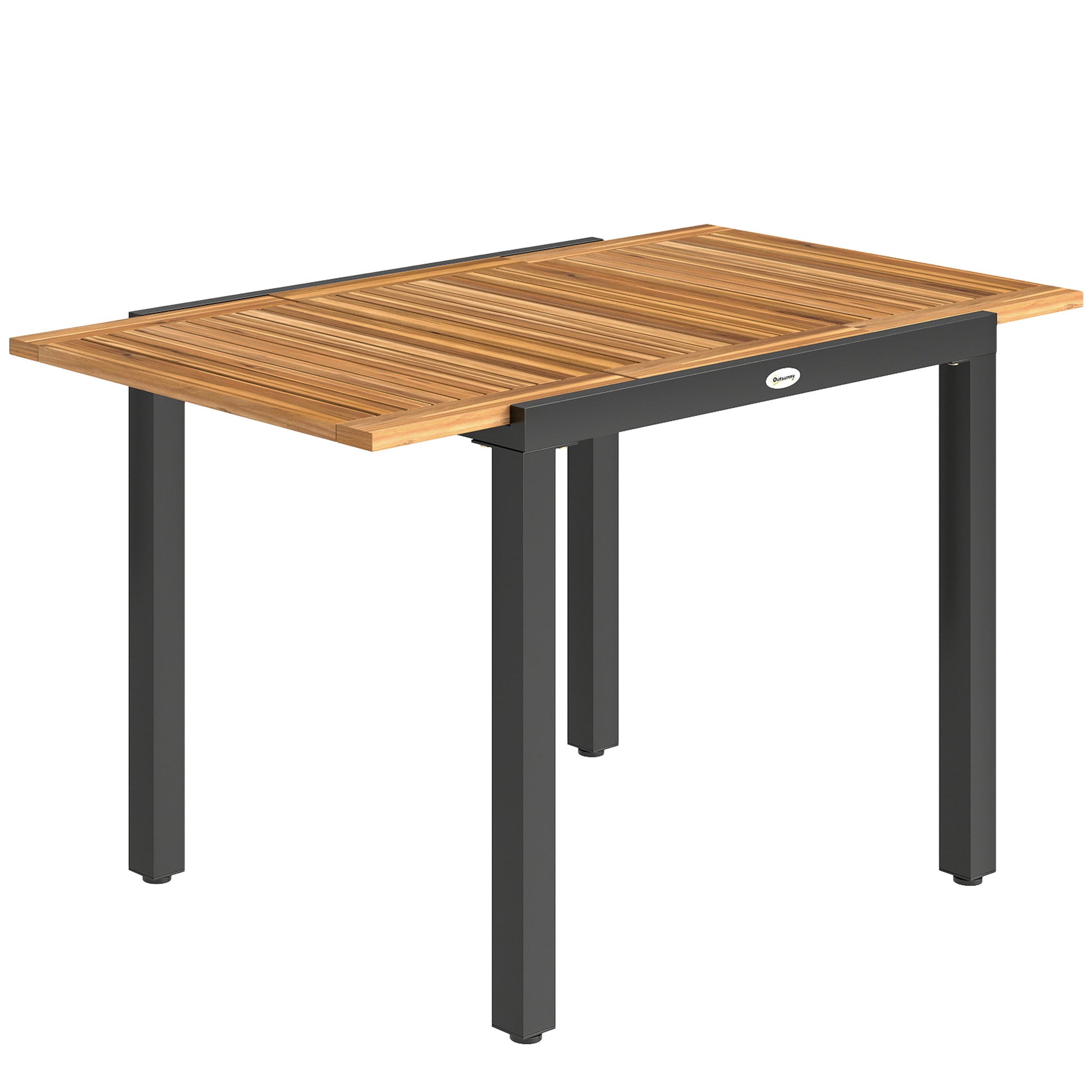 Patio Dining Table Expandable Outdoor Dining Table Acacia Wood Top