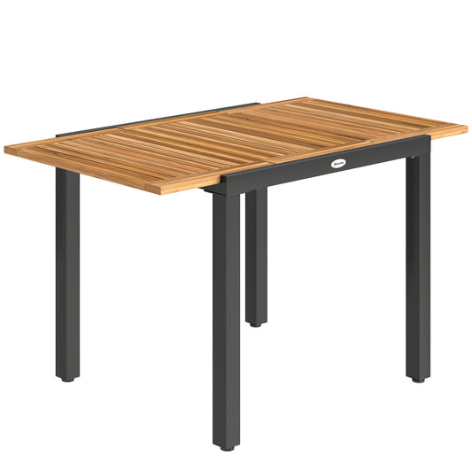 Patio Dining Table Expandable Outdoor Dining Table Acacia Wood Top