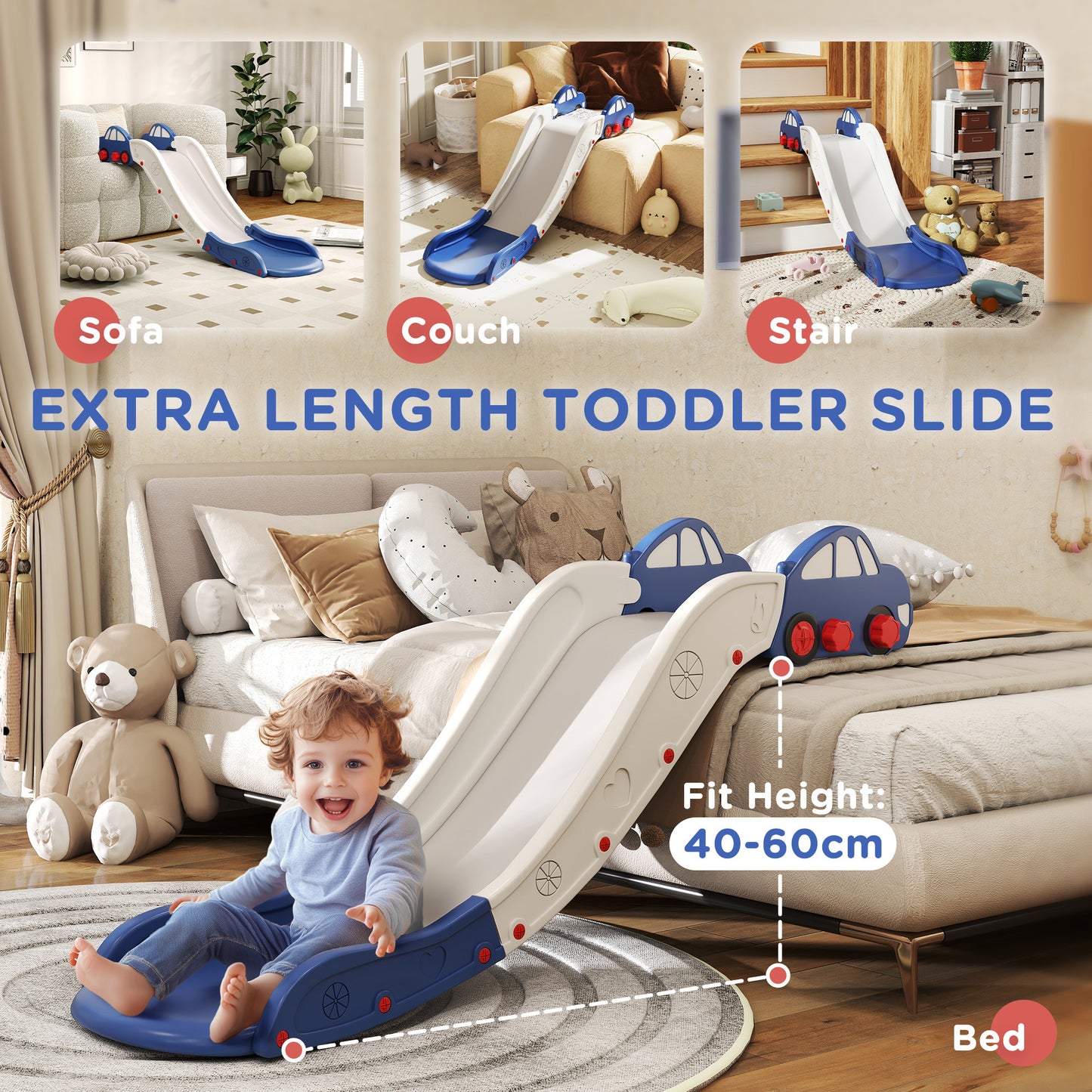 Kids Slide for Bed, Sofa, with Extended Length