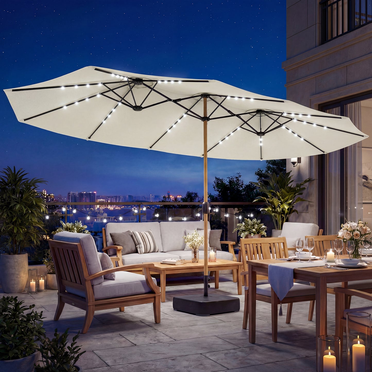 Double Sided Garden Parasol
