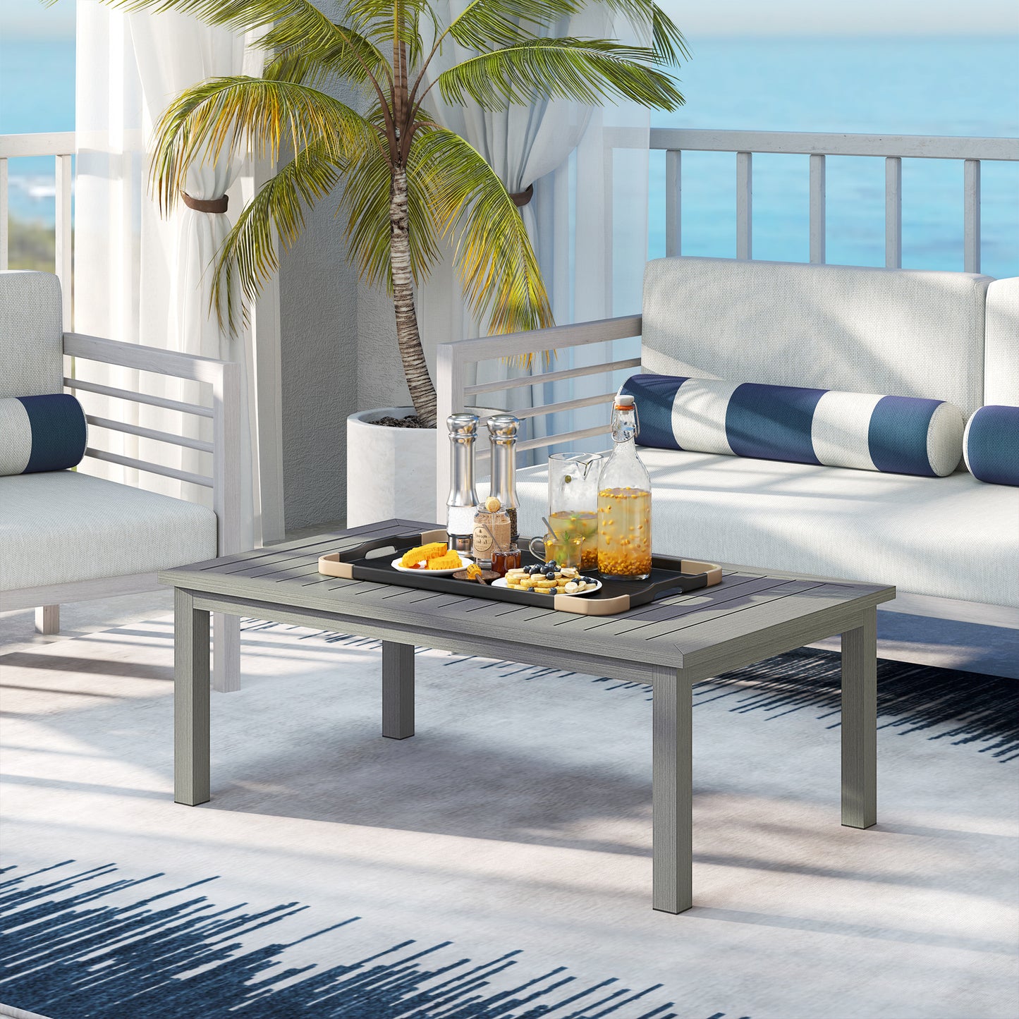 100cm x 60cm Aluminium Outdoor Coffee Table